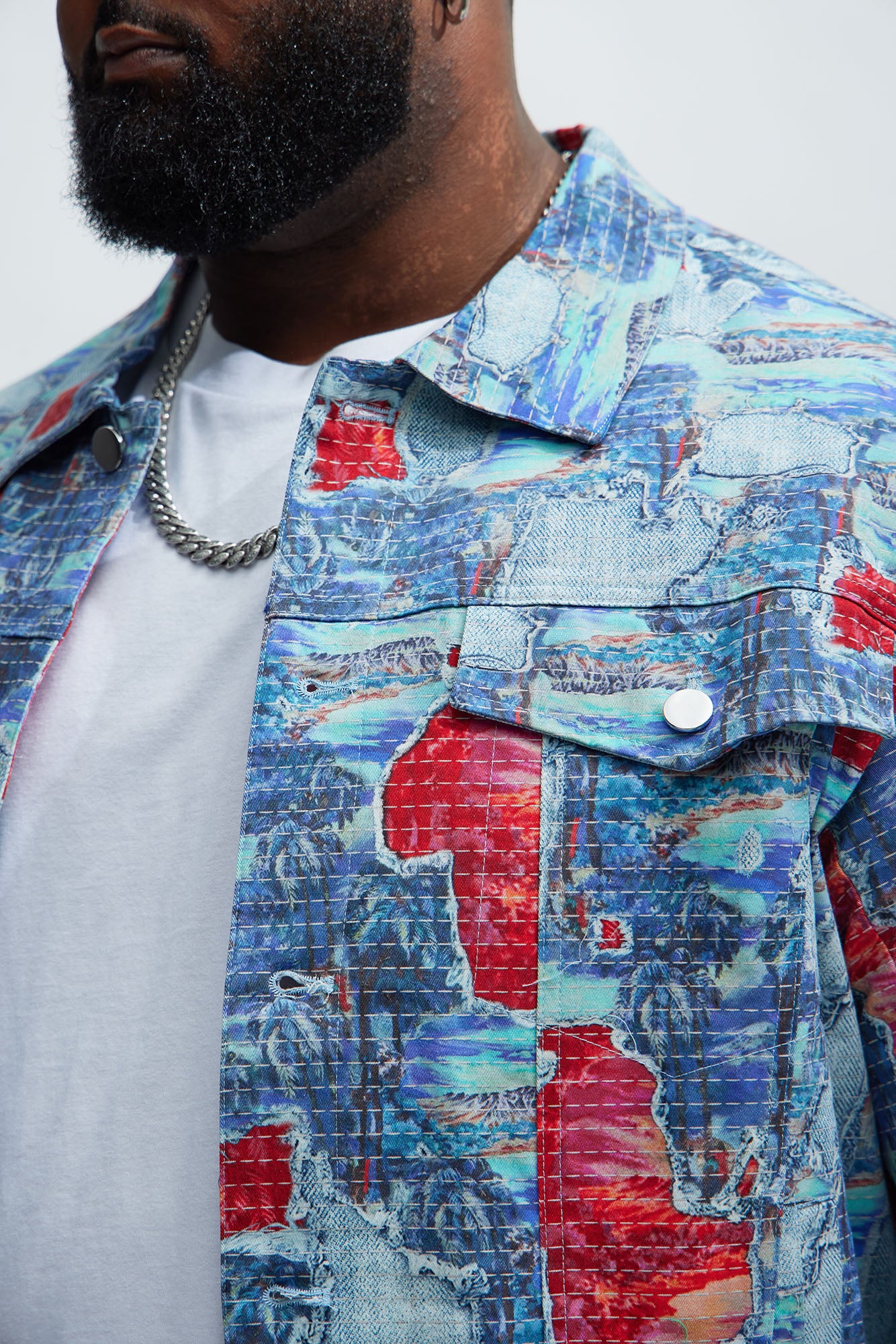 Maui Gardens Trucker Jacket - Blue/combo - Image 7
