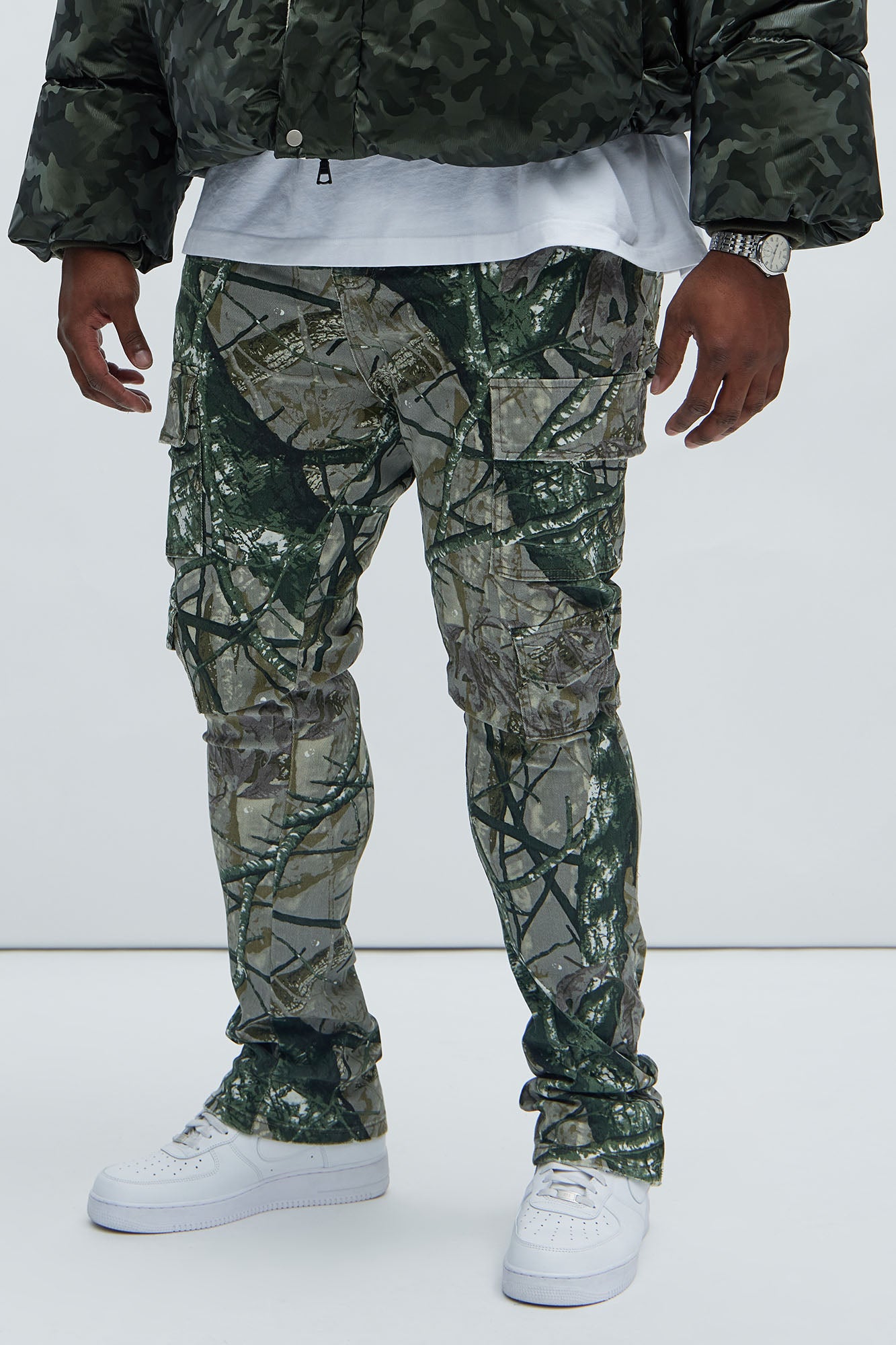 Convertible Stacked Skinny Flare Jeans - Taupe/combo - Image 7