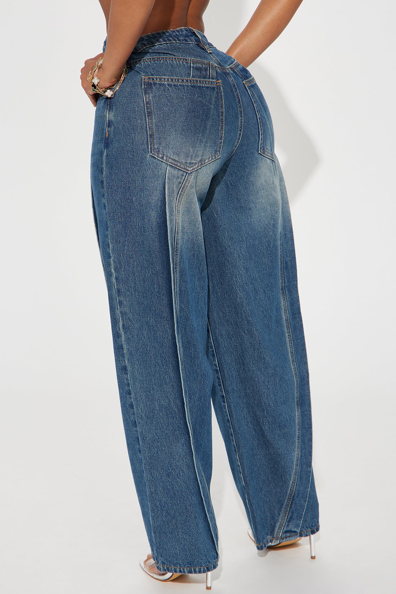 Wavy Baby Straight Leg Jeans - Medium Wash - Image 3