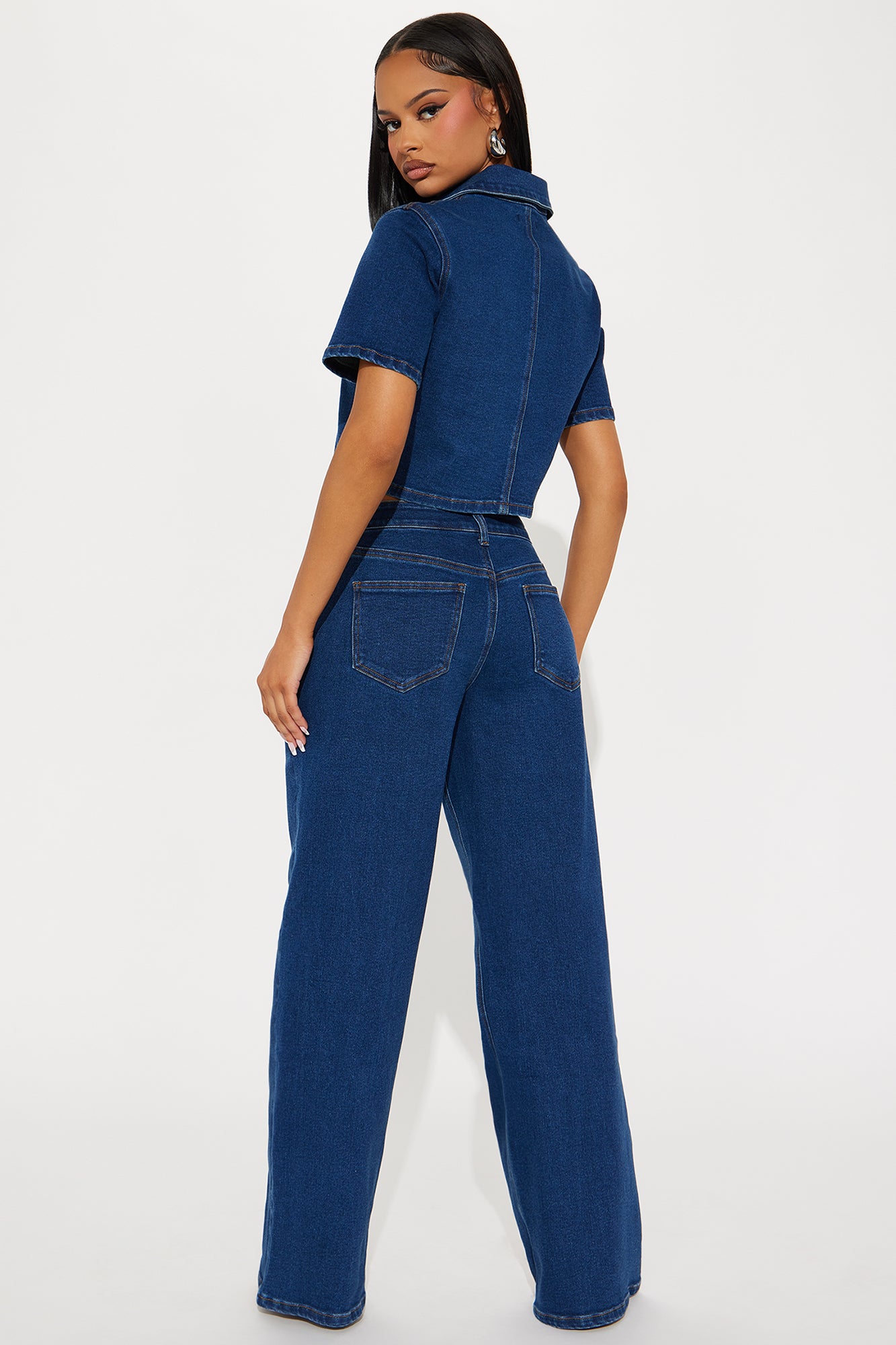 Nola Denim Pant Set - Dark Wash - Image 3