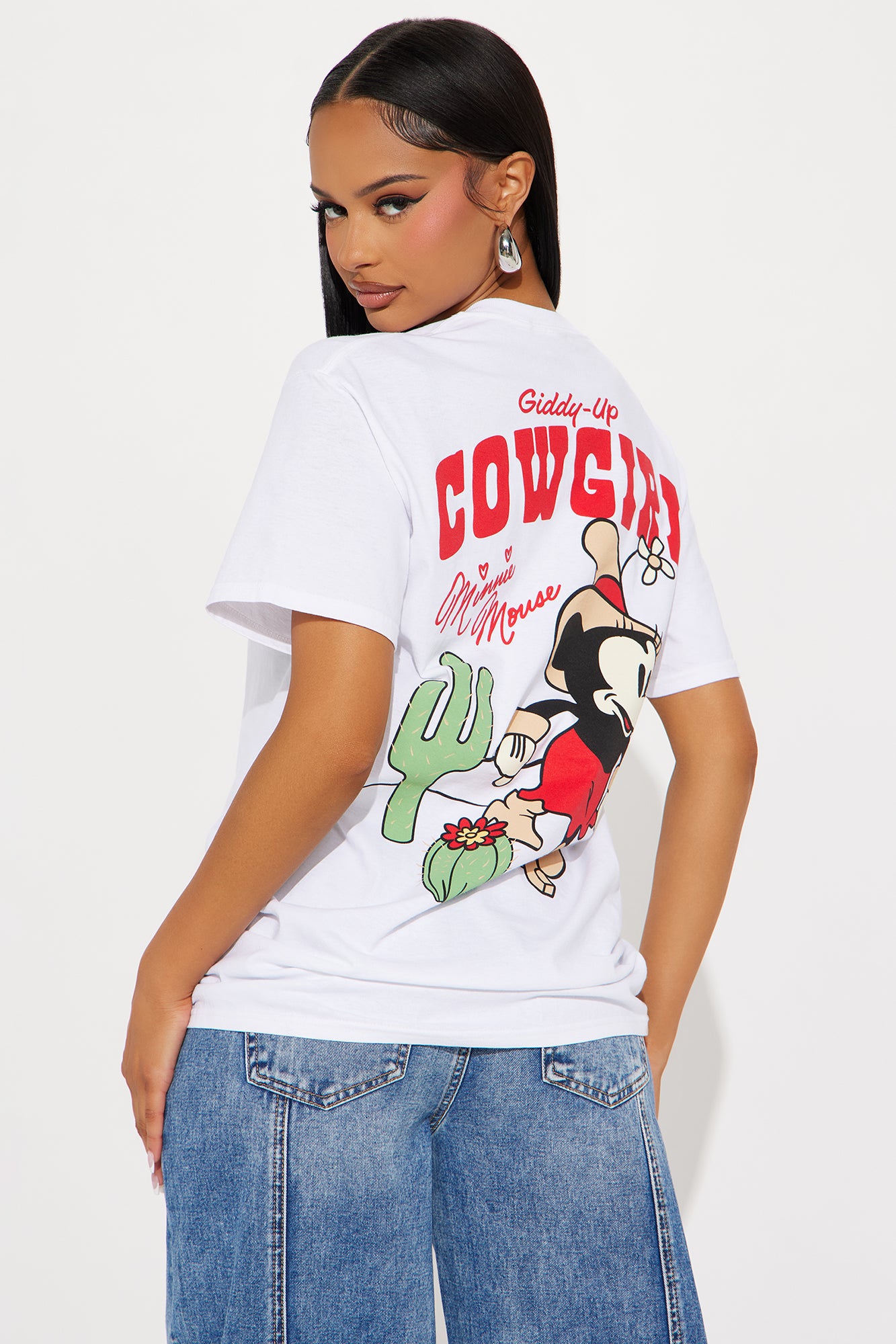 Giddy Up Cowgirl Minnie Mouse Tee - White - Image 3