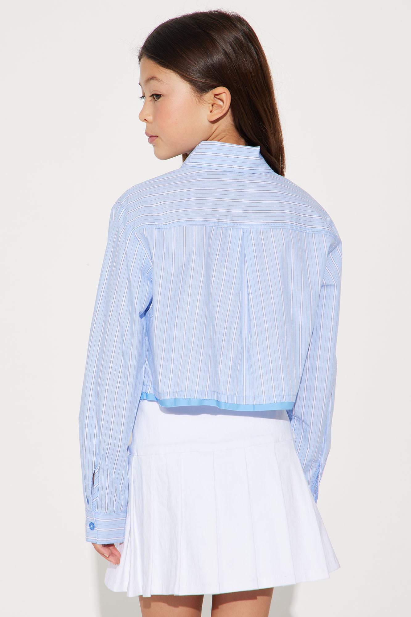 Mini Jeanie Button Down Shirt - Blue - Image 6