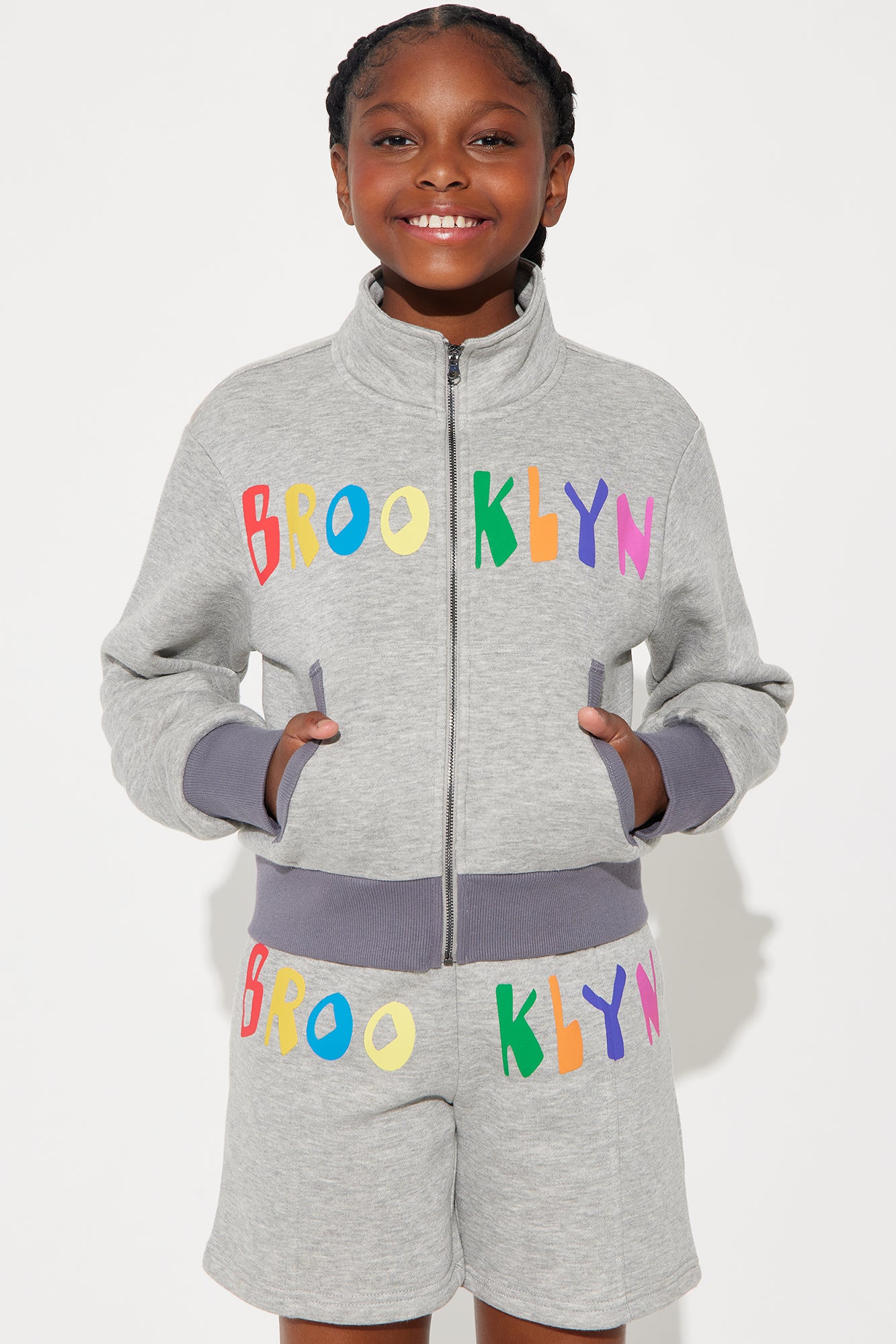 Mini Brooklyn Vibe Short Set - Heather Grey - Image 3