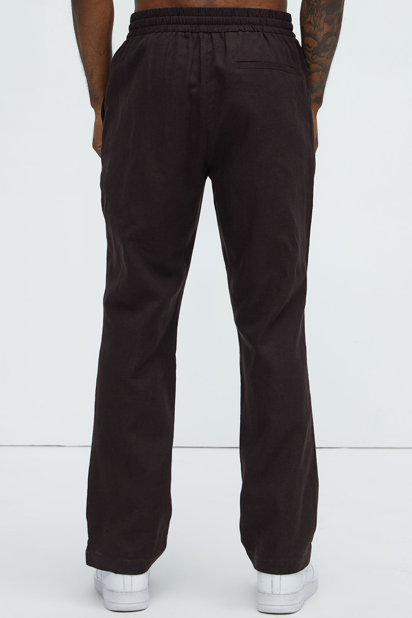 Bahamas Linen Slim Pull On Pants - Brown - Image 5