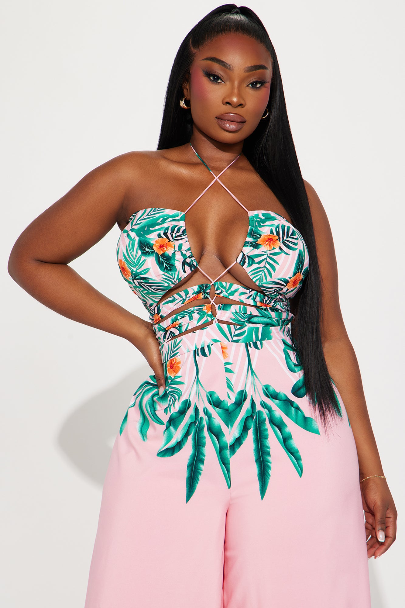 Maui Nights Halter Jumpsuit - Pink/combo - Image 5