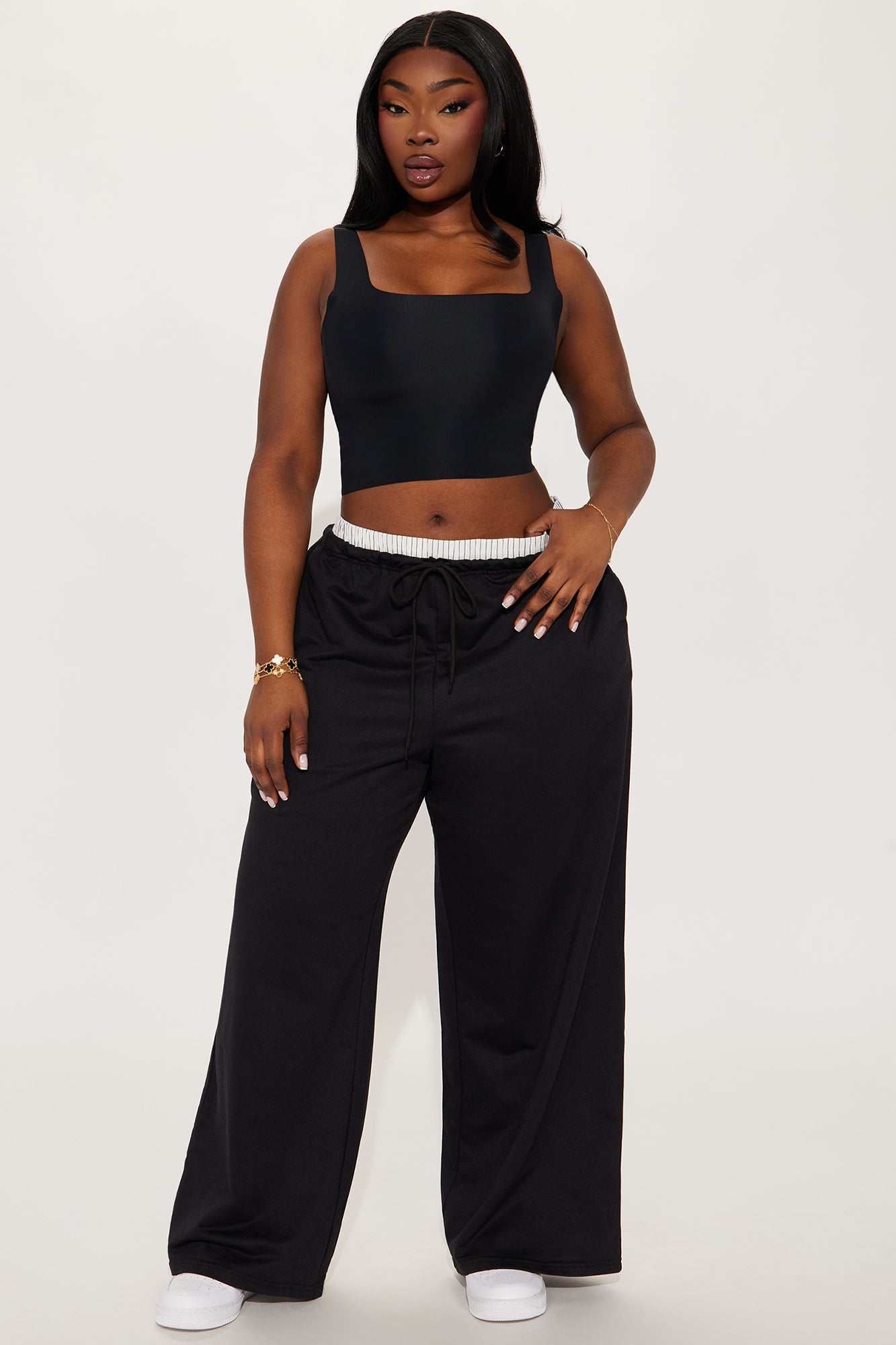 Mia Boxer Waist Sweatpants - Black - Image 4