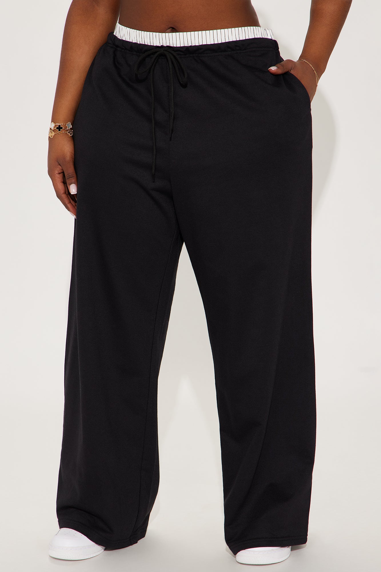 Mia Boxer Waist Sweatpants - Black - Image 5