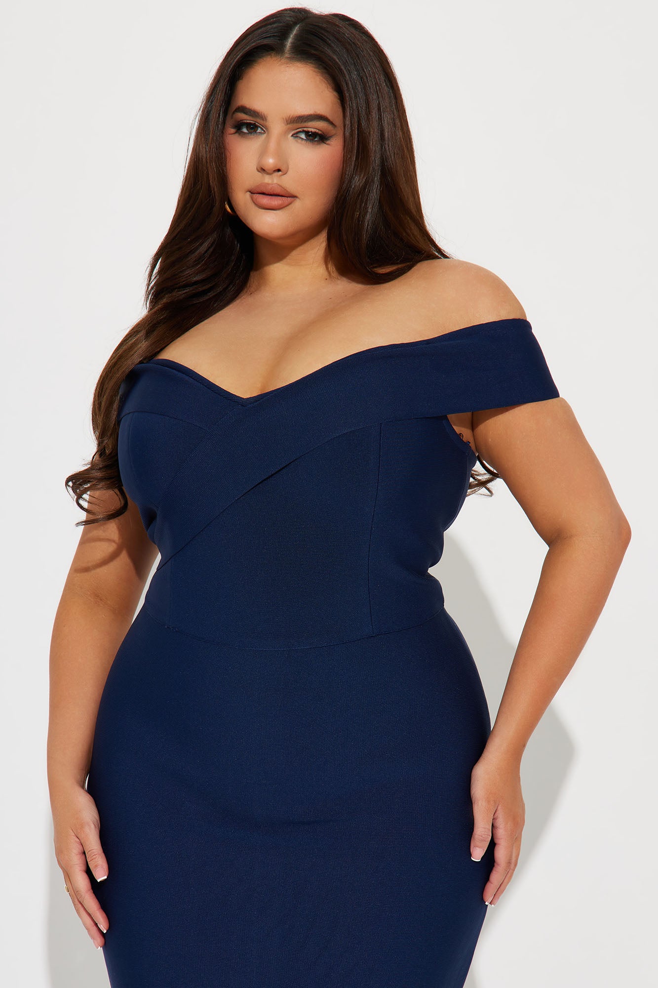 Amy Bandage Midi Dress - Navy - Image 5