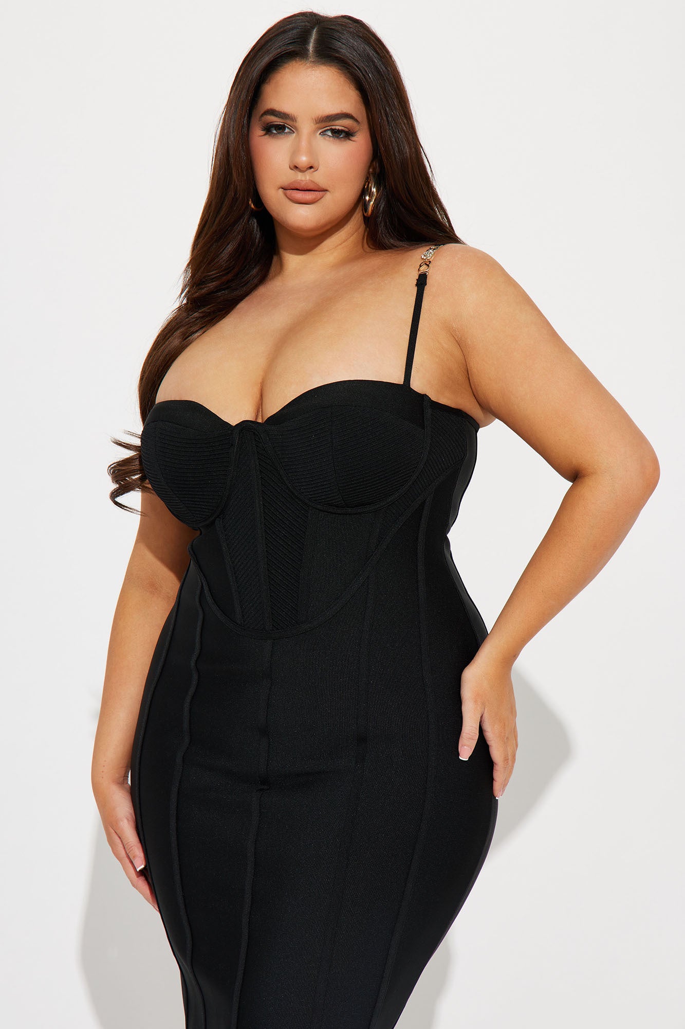 Victoria Bandage Midi Dress - Black - Image 6