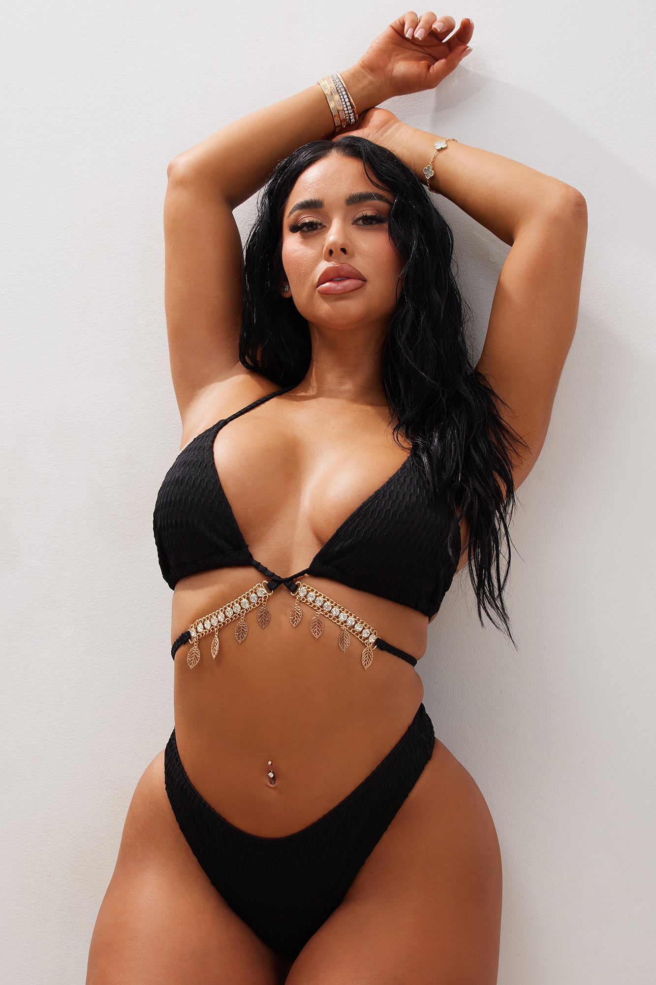 Anika Charm Chain 2 Piece Bikini - Black - Image 3