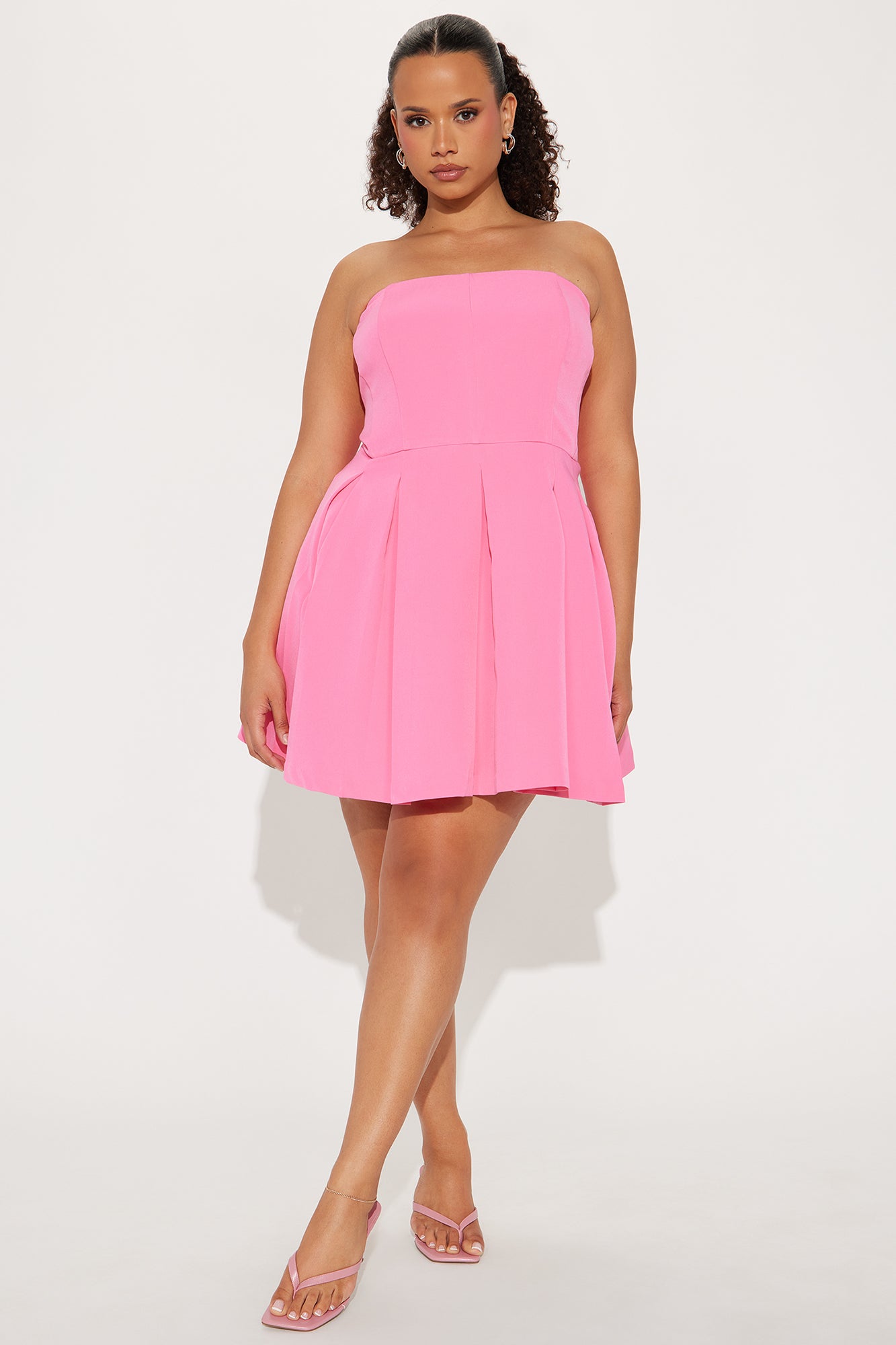 Andrea Pleated Mini Dress - Pink - Image 5