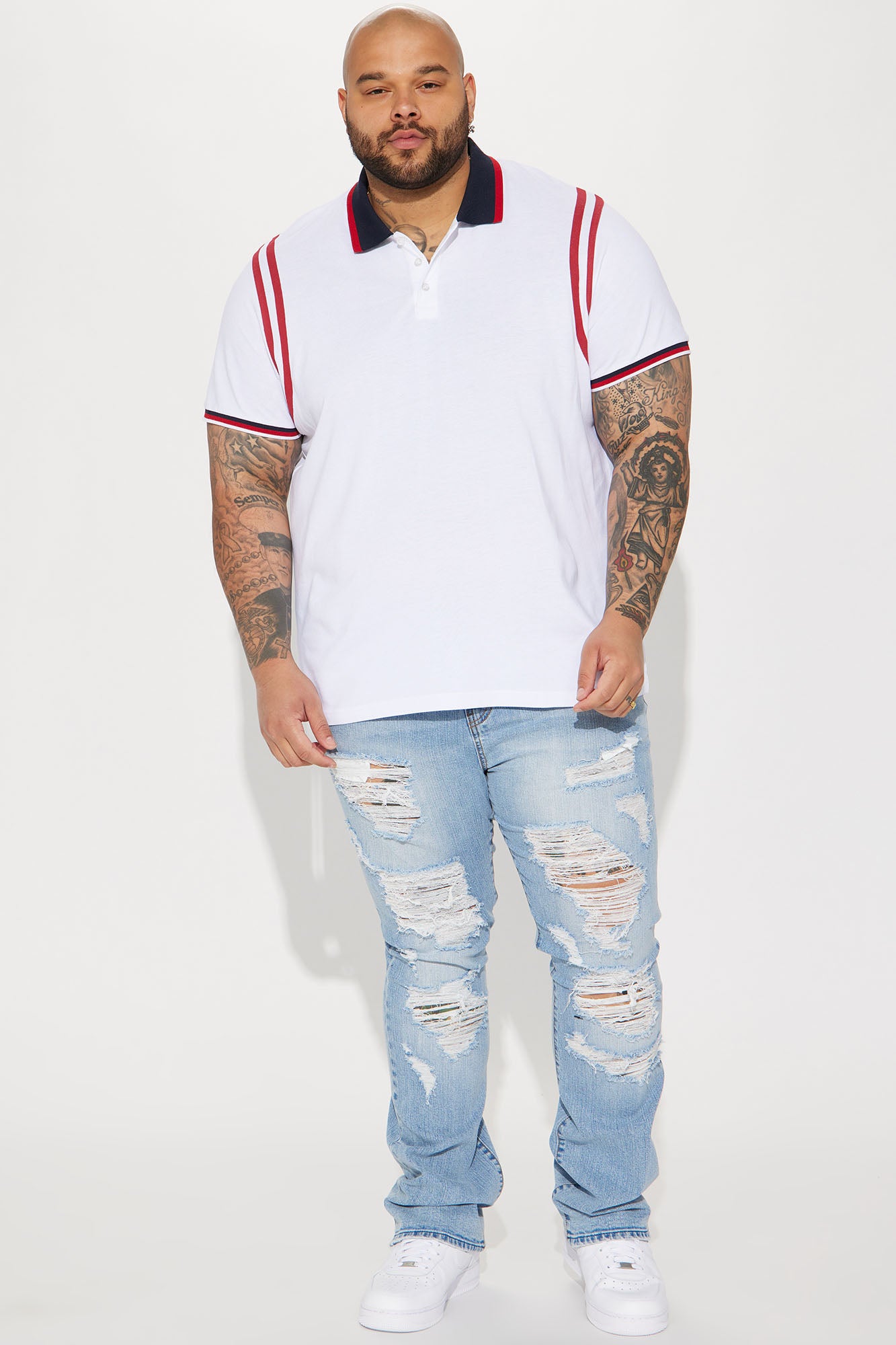 Innovative Stacked Skinny Flare Jeans - Medium Wash - Image 6