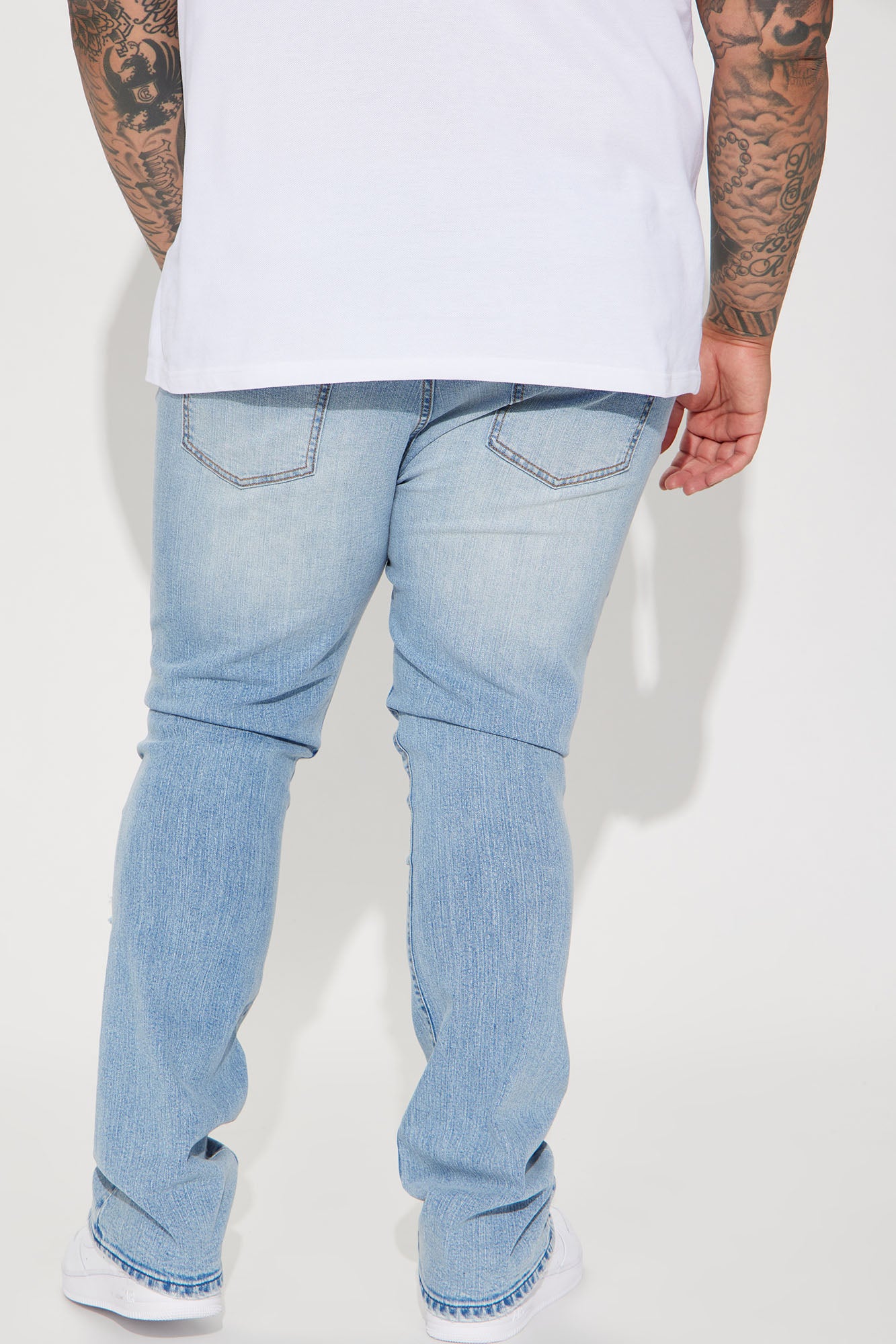 Innovative Stacked Skinny Flare Jeans - Medium Wash - Image 7