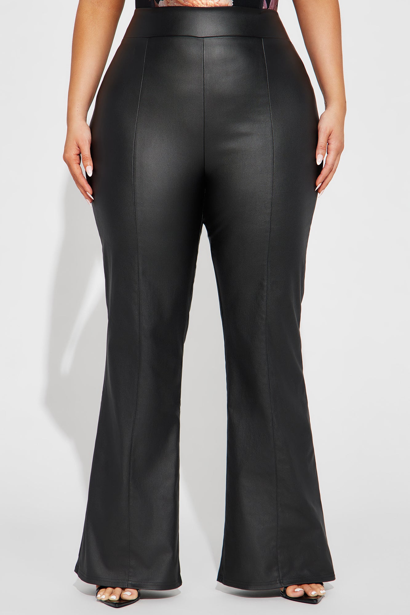 Tall Victoria High Waisted Dress Pants Faux Leather 37 - Black - Image 5