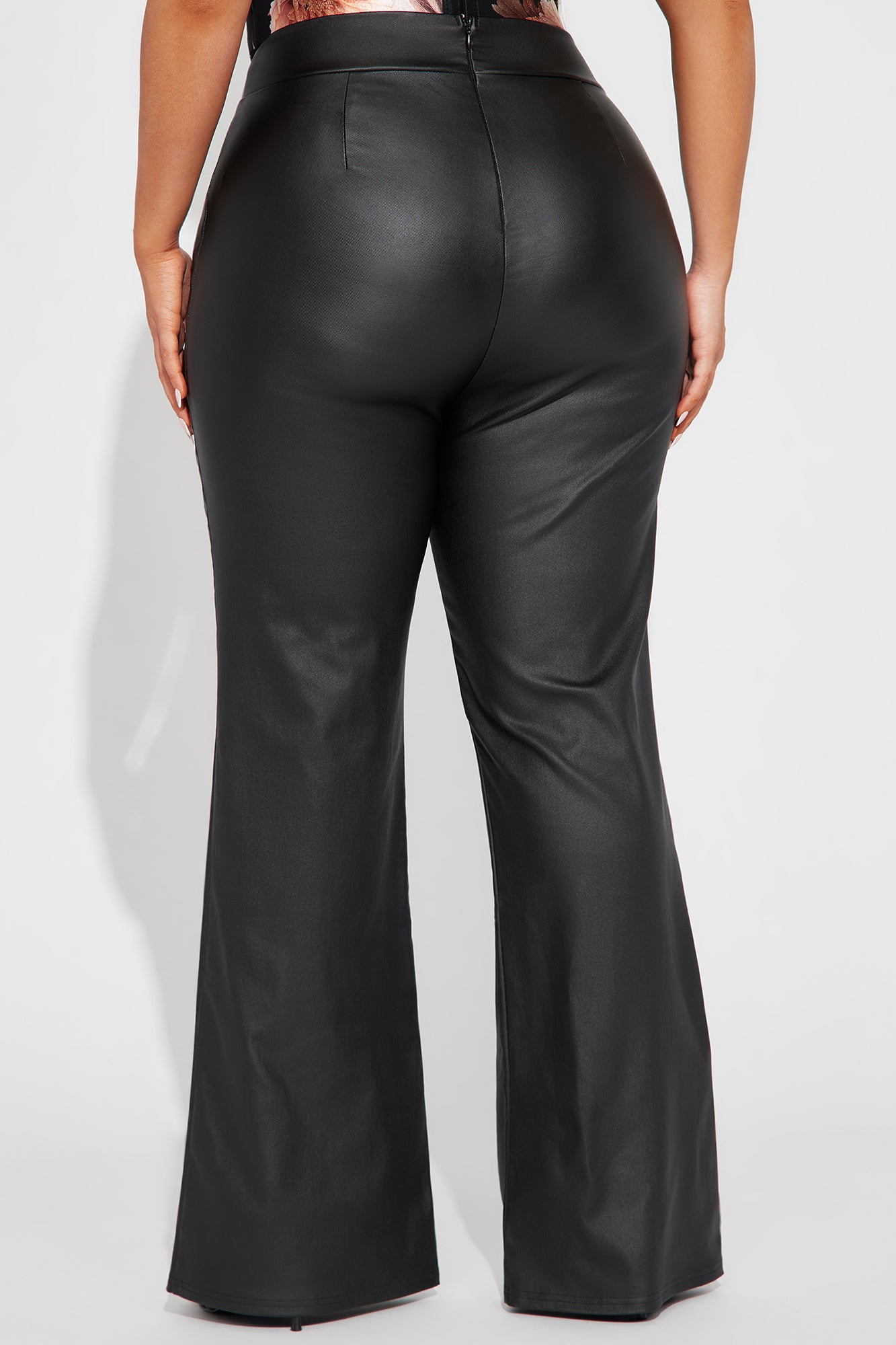 Tall Victoria High Waisted Dress Pants Faux Leather 37 - Black - Image 6