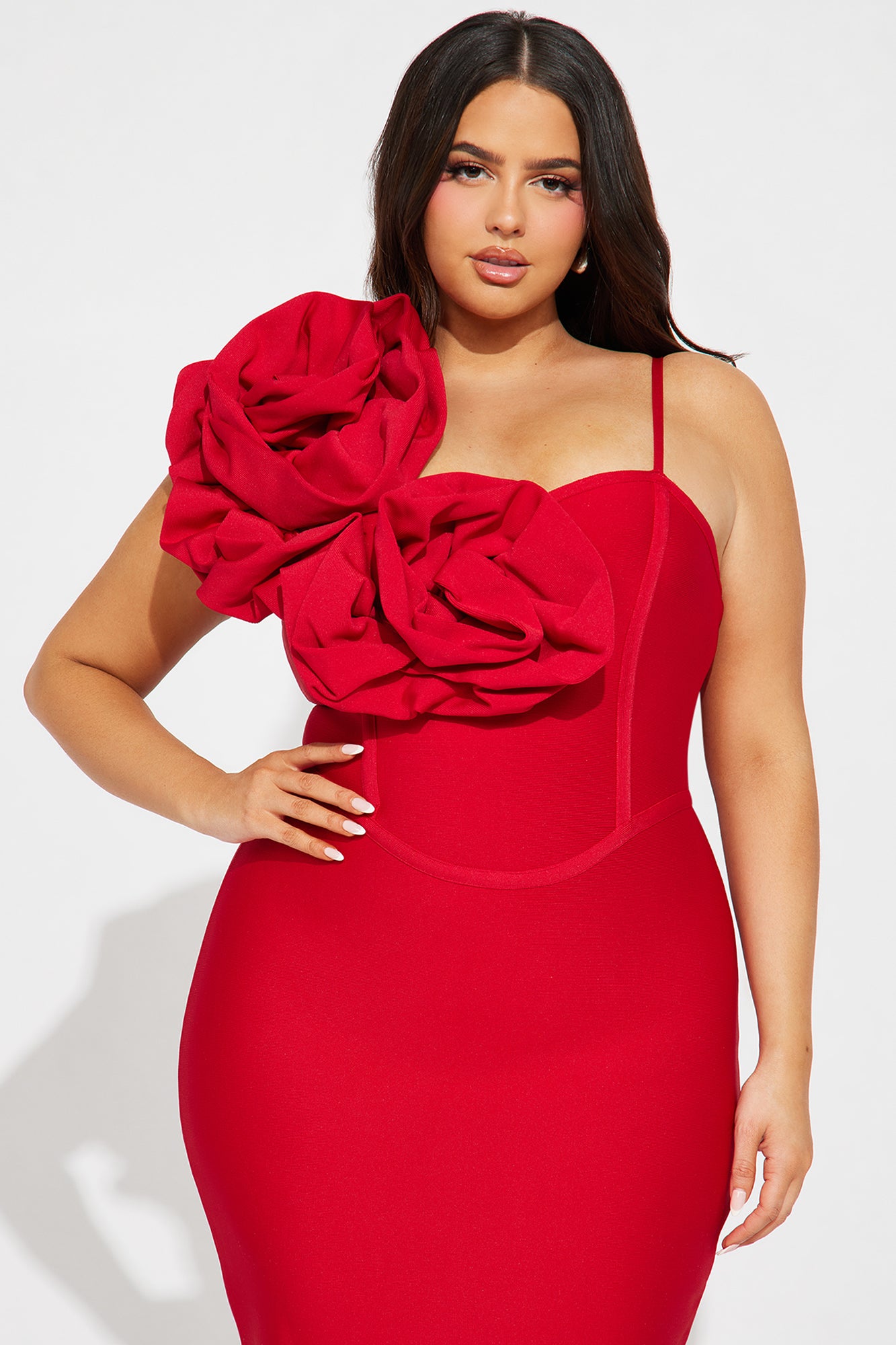 Mary Bandage Midi Dress - Red - Image 5