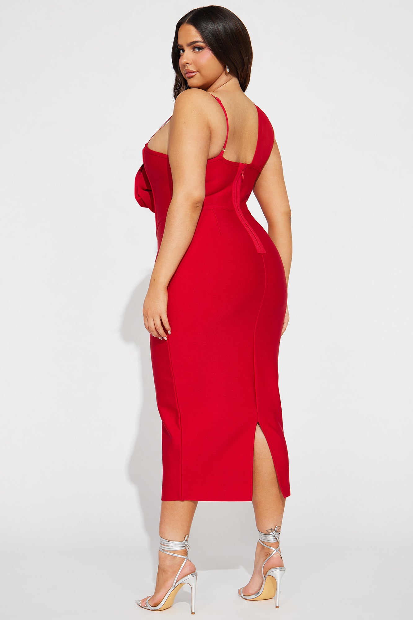 Mary Bandage Midi Dress - Red - Image 7