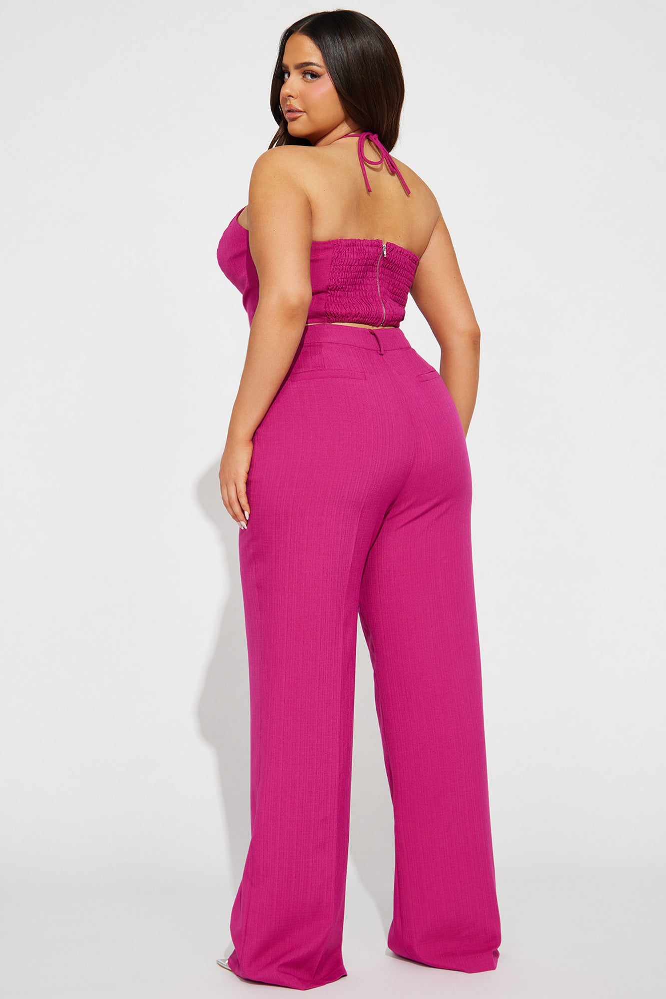 Sunset Views Linen Pant Set 33 - Magenta - Image 7