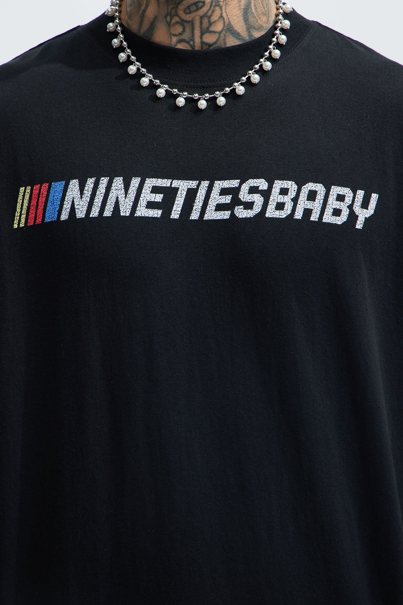 90's Till Infinity Oversized Short Sleeve Tee - Black - Image 3