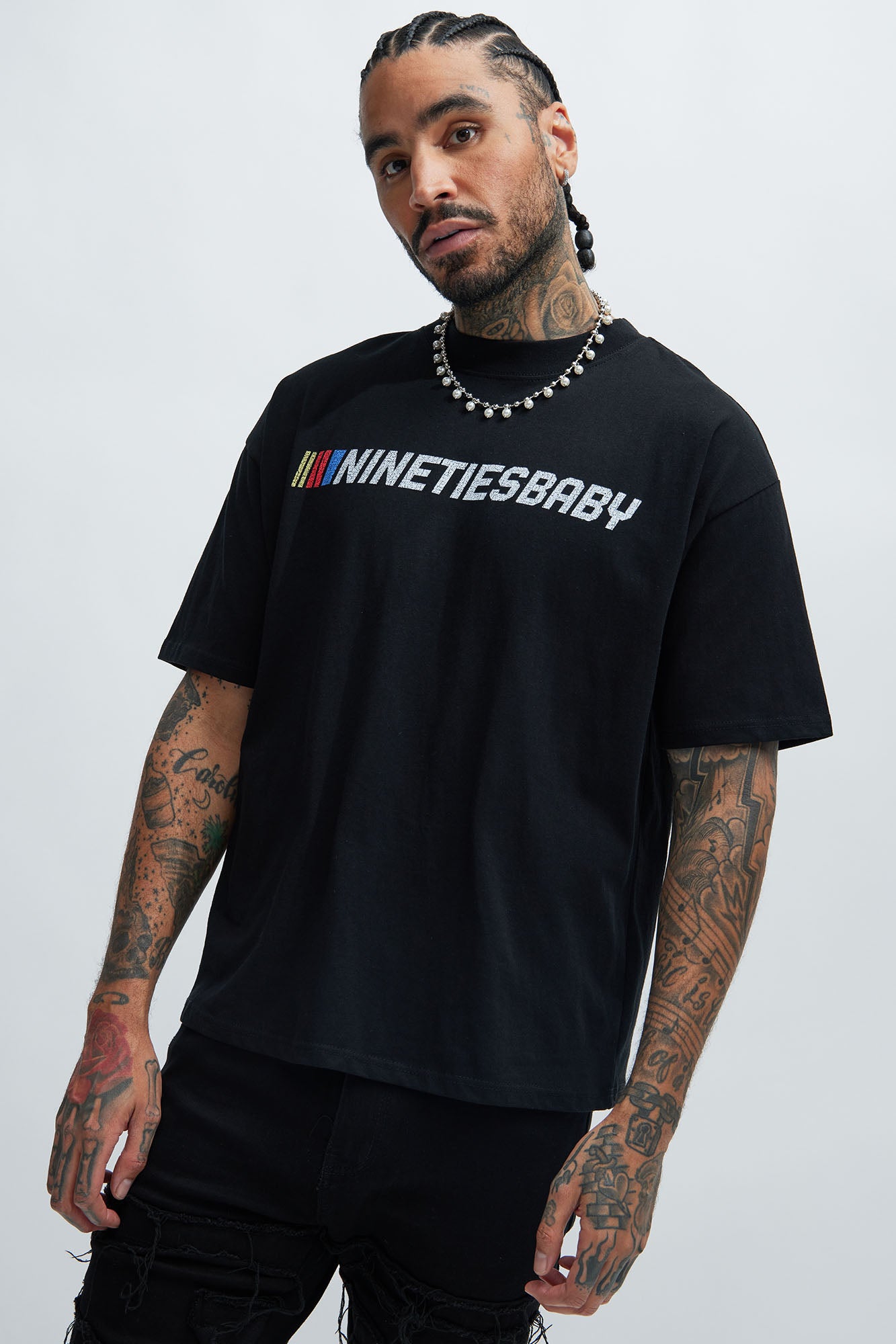 90's Till Infinity Oversized Short Sleeve Tee - Black - Image 4