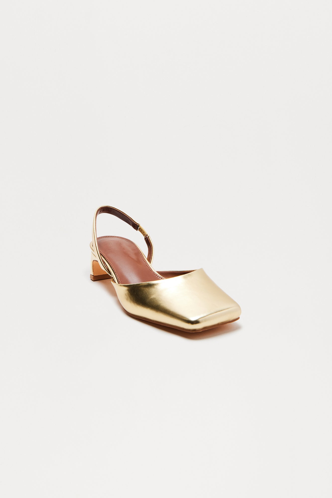 Carrington Kitten Heel Pumps - Gold - Image 3