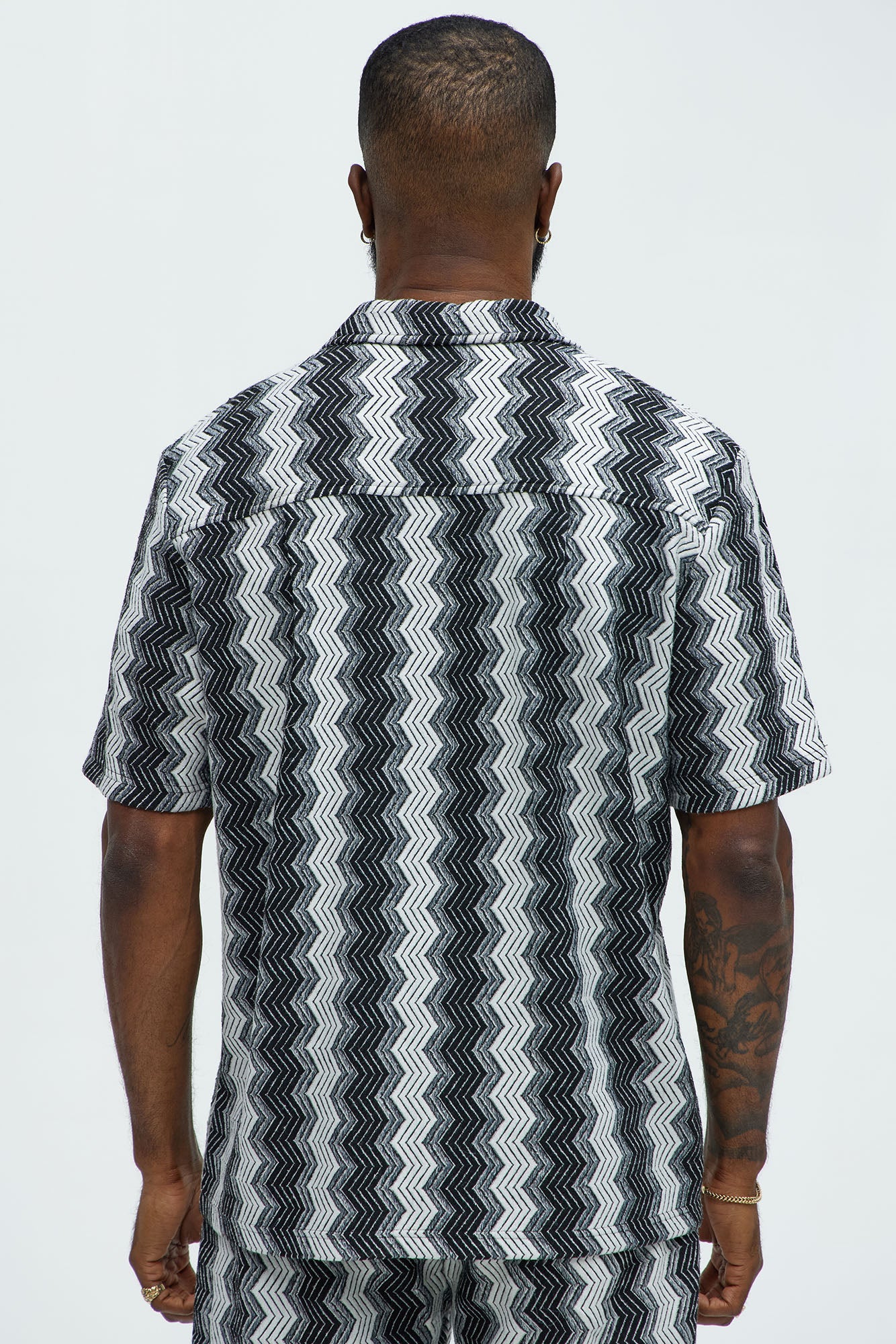Outpost Zig Zag Short Sleeve Button Down - Cream/combo - Image 4