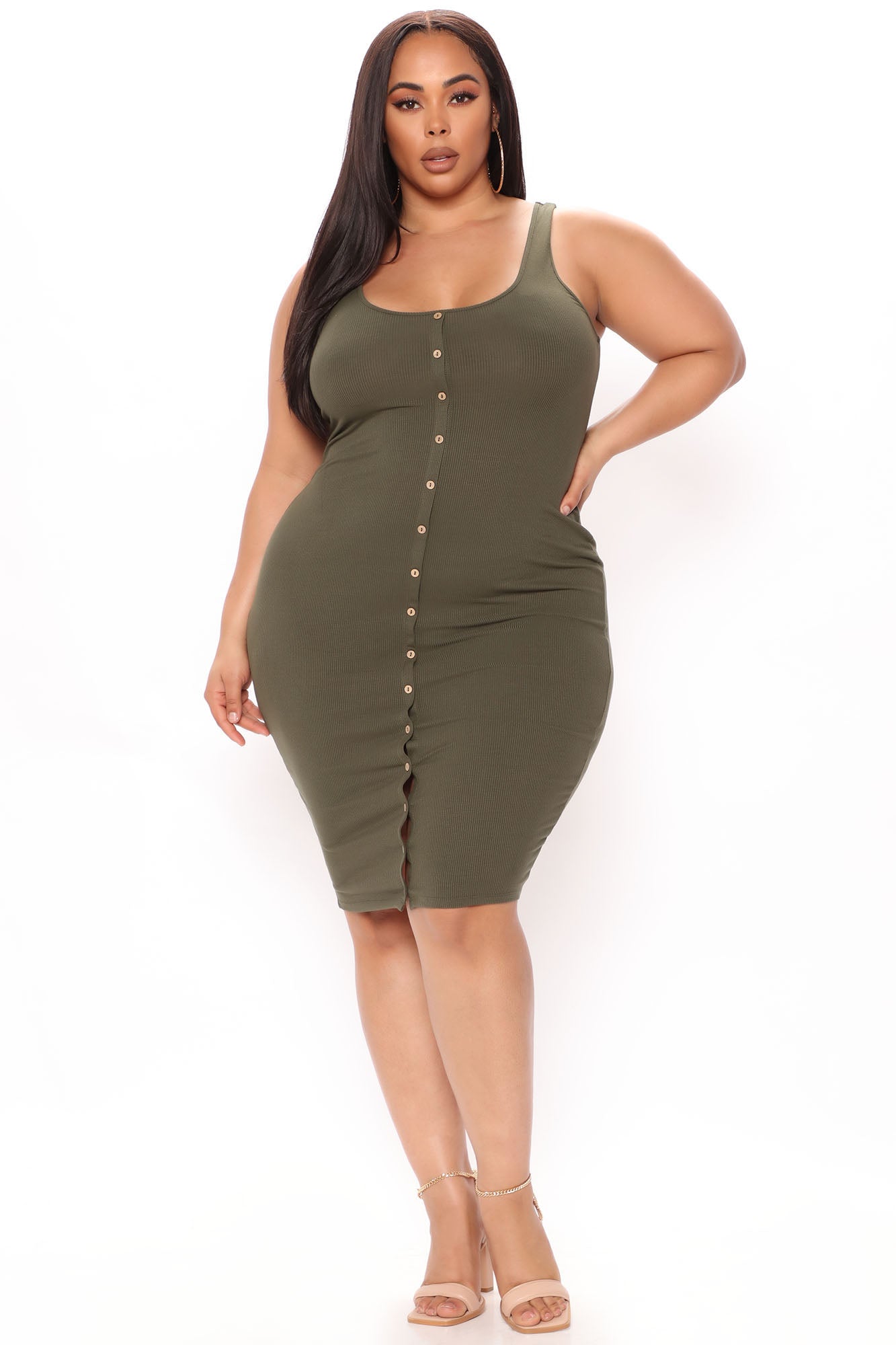Allis Midi Dress - Olive - Image 5