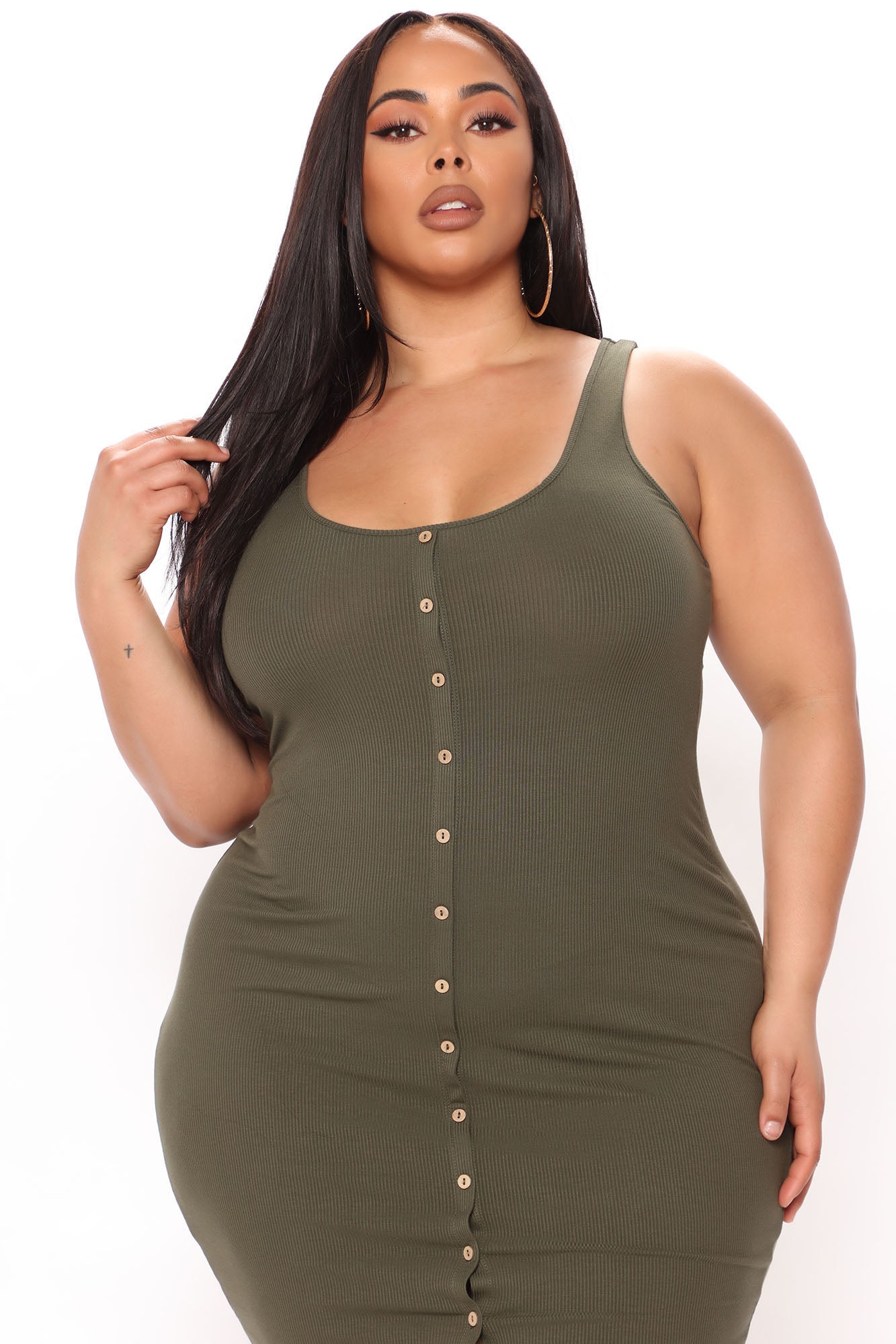 Allis Midi Dress - Olive - Image 6