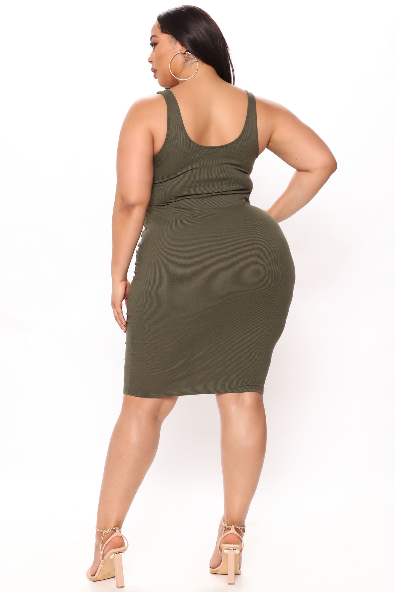 Allis Midi Dress - Olive - Image 7