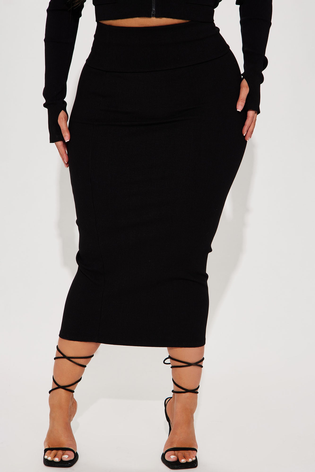 Makena Snatched Maxi Skirt - Black - Image 6