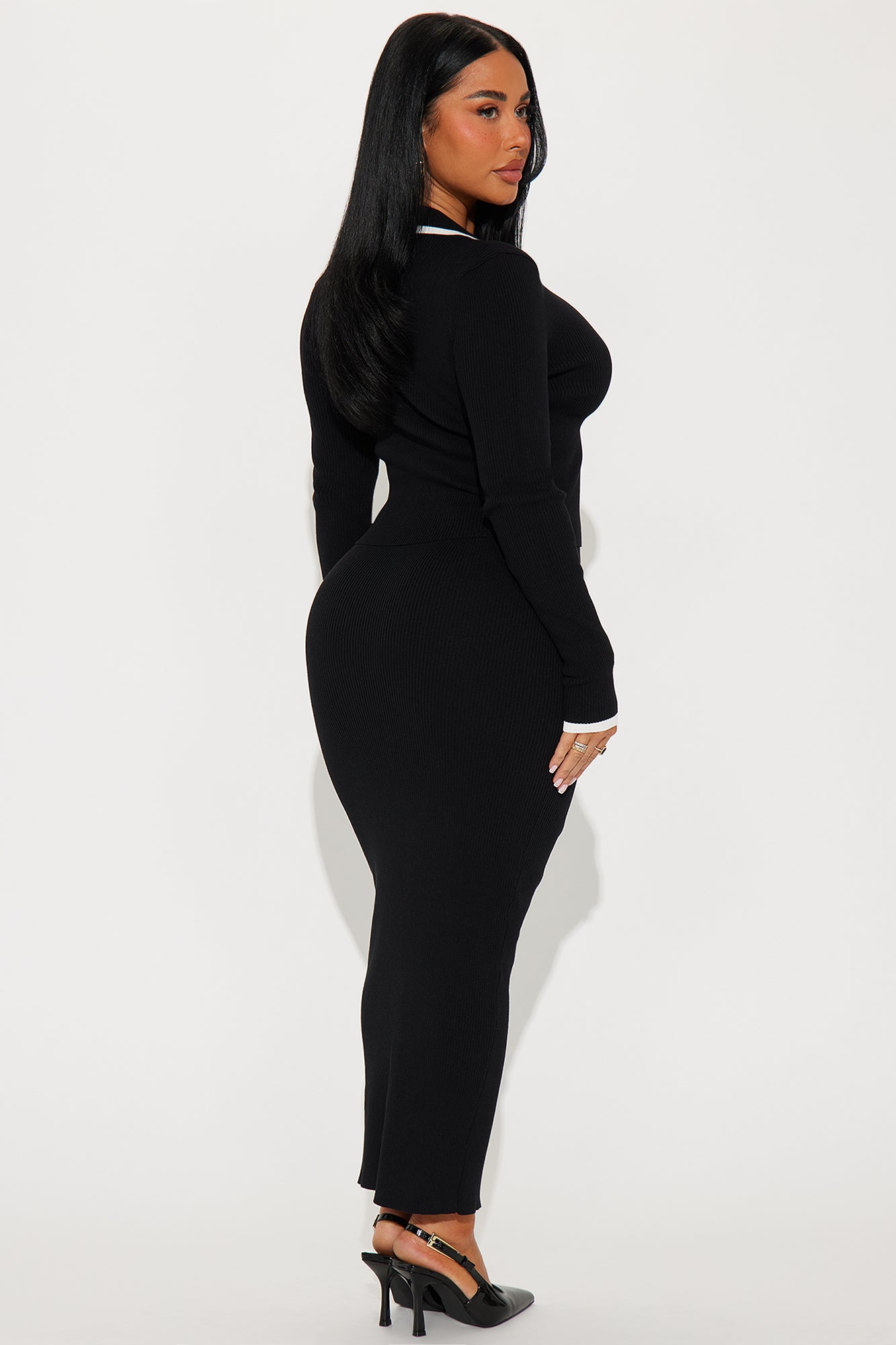 The Charlotte Maxi Skirt Set - Black - Image 3