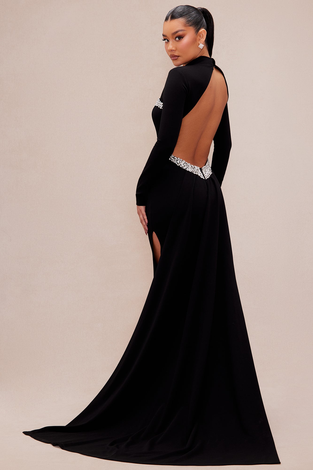 Anna Embellished Maxi Dress - Black - Image 4