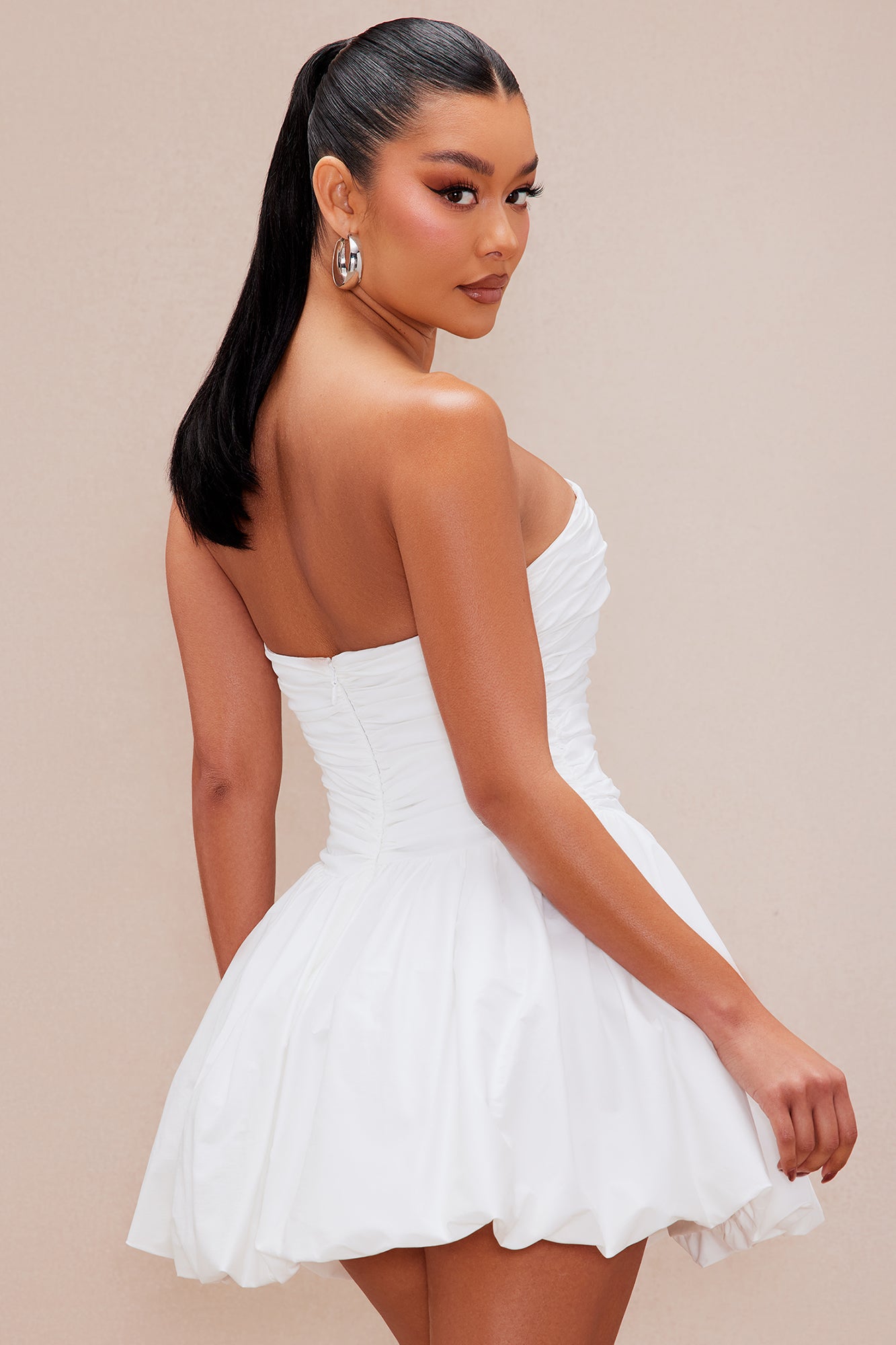 Penny Poplin Mini Dress - White - Image 4