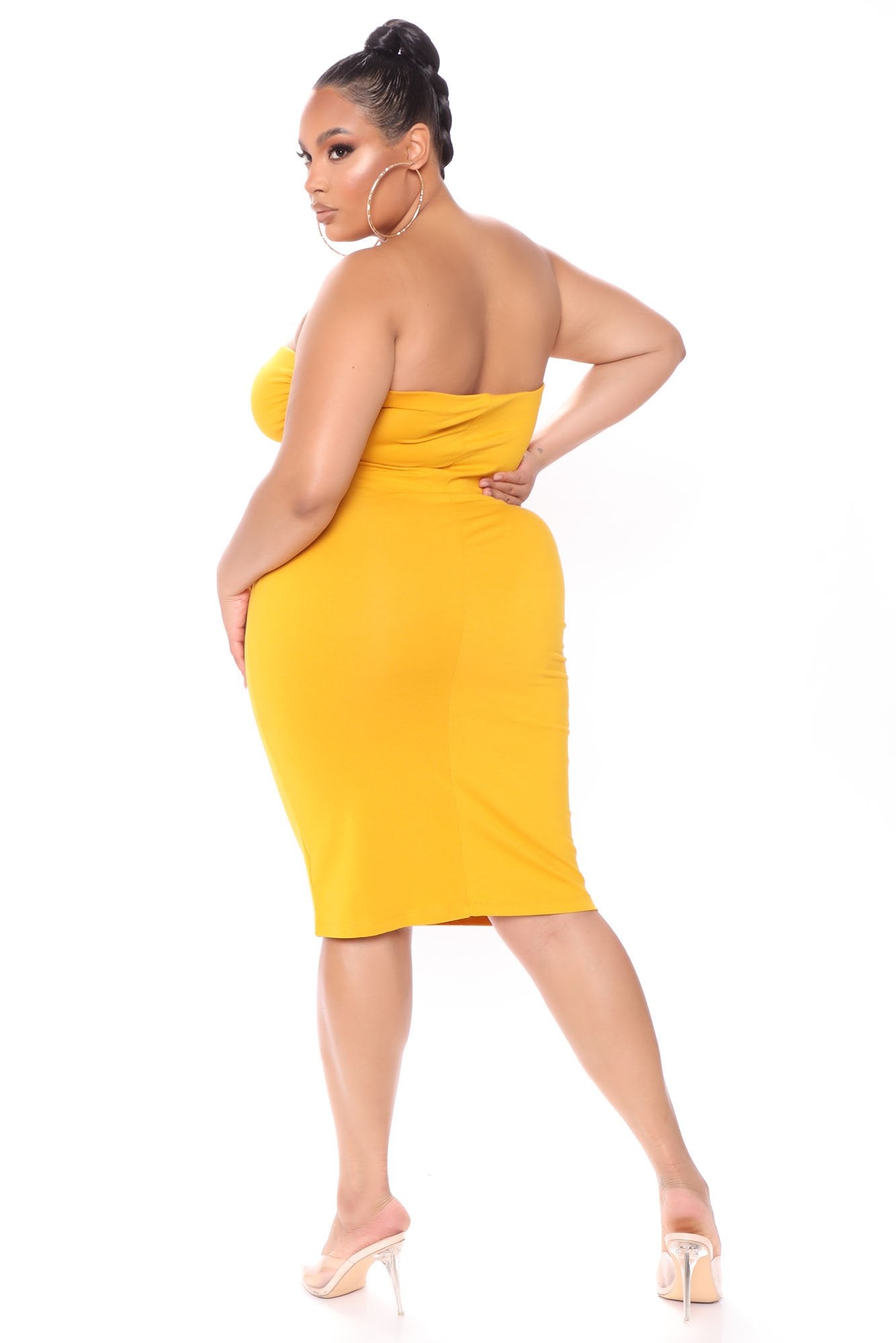 Rhianna Tube Dress - Mustard - Image 9