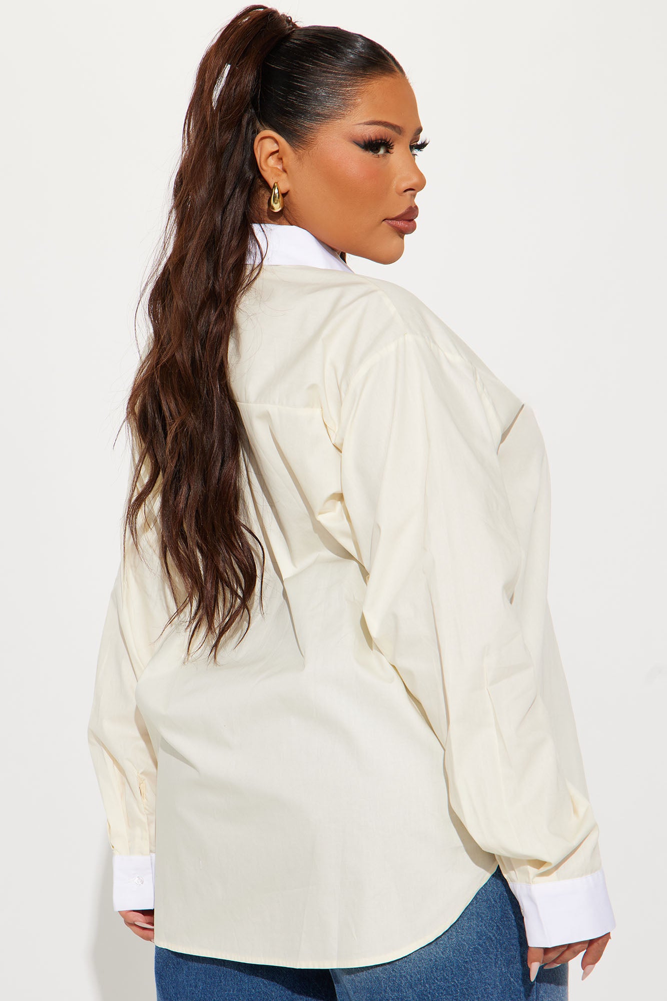 All Confidence Oversized Poplin Shirt - Butter Yellow - Image 6
