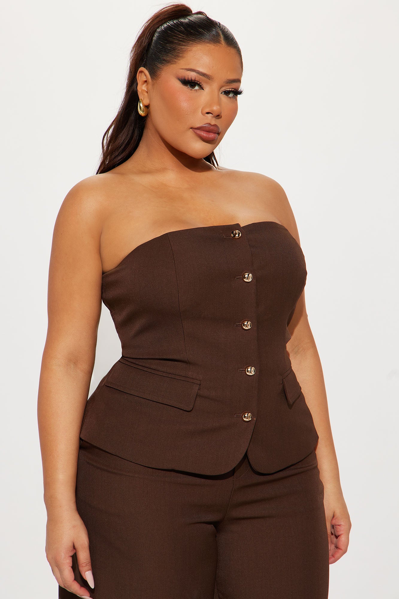 Shayla Pant Set - Chocolate - Image 5