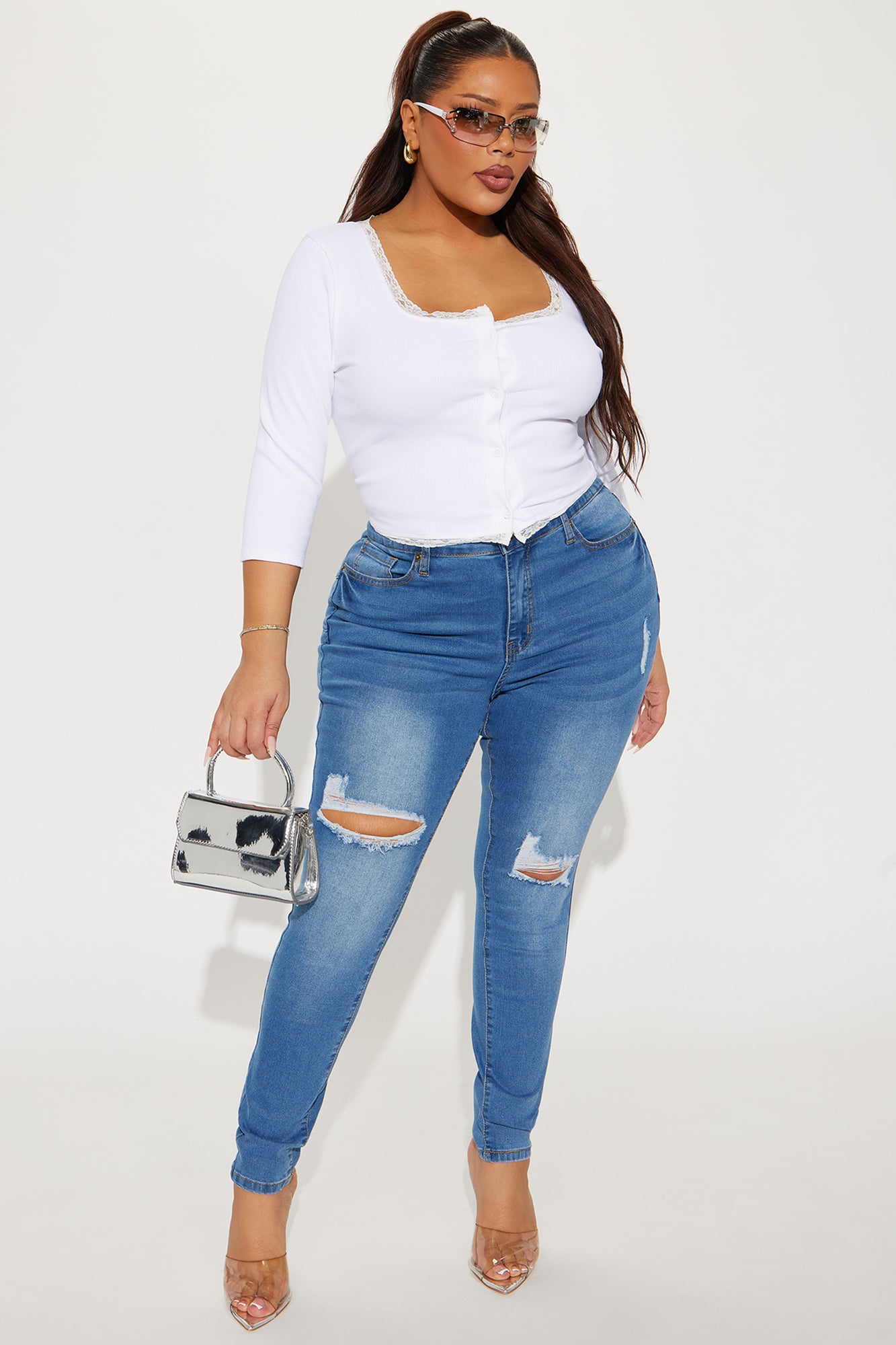 Heartbreakers Stretch Booty Lifting Skinny Jeans - Medium Wash - Image 4