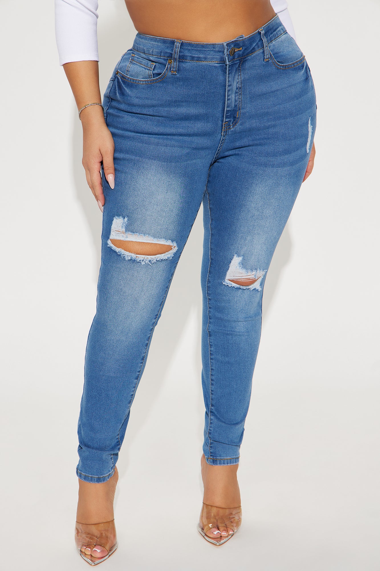 Heartbreakers Stretch Booty Lifting Skinny Jeans - Medium Wash - Image 5