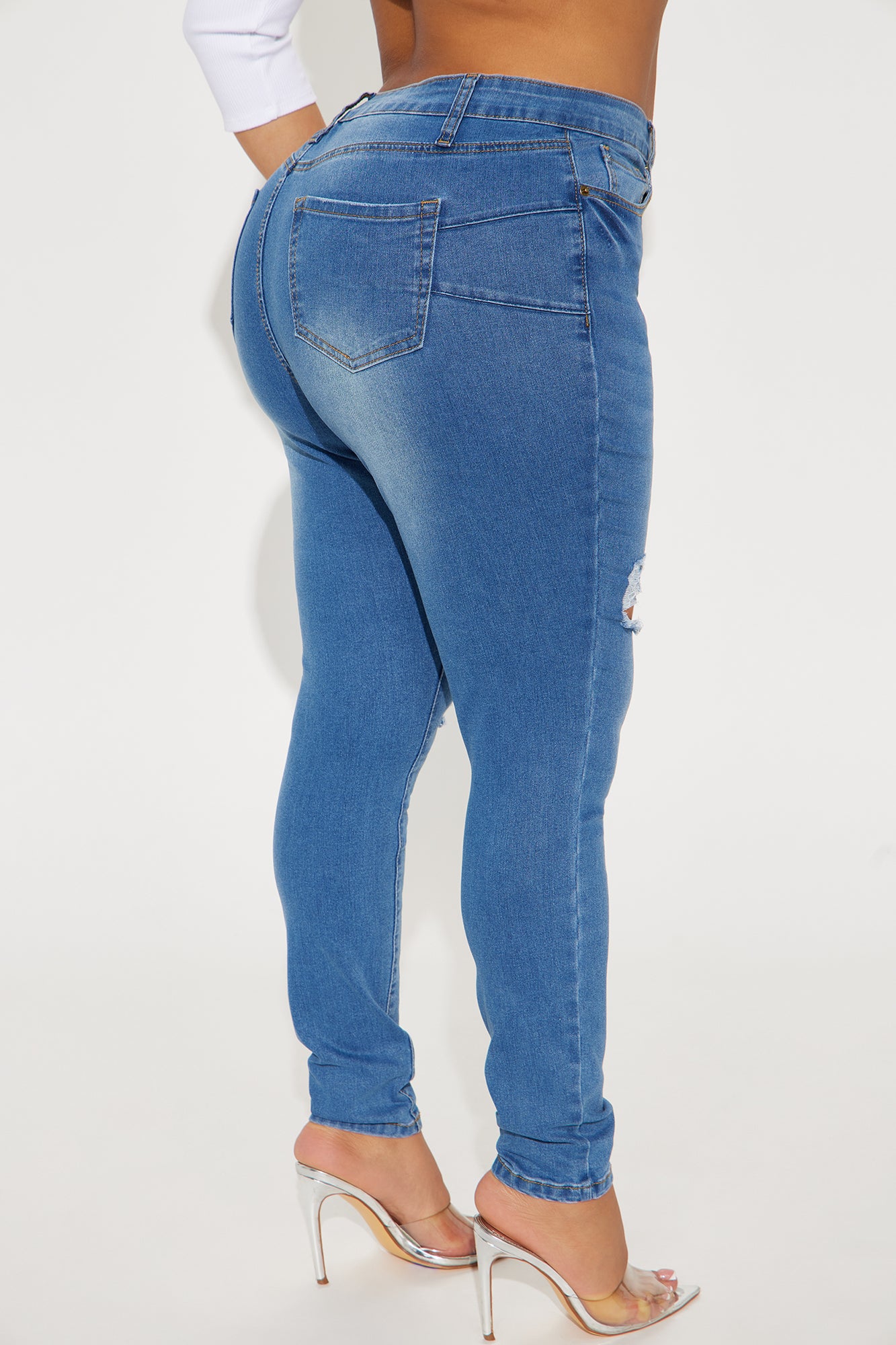 Heartbreakers Stretch Booty Lifting Skinny Jeans - Medium Wash - Image 6