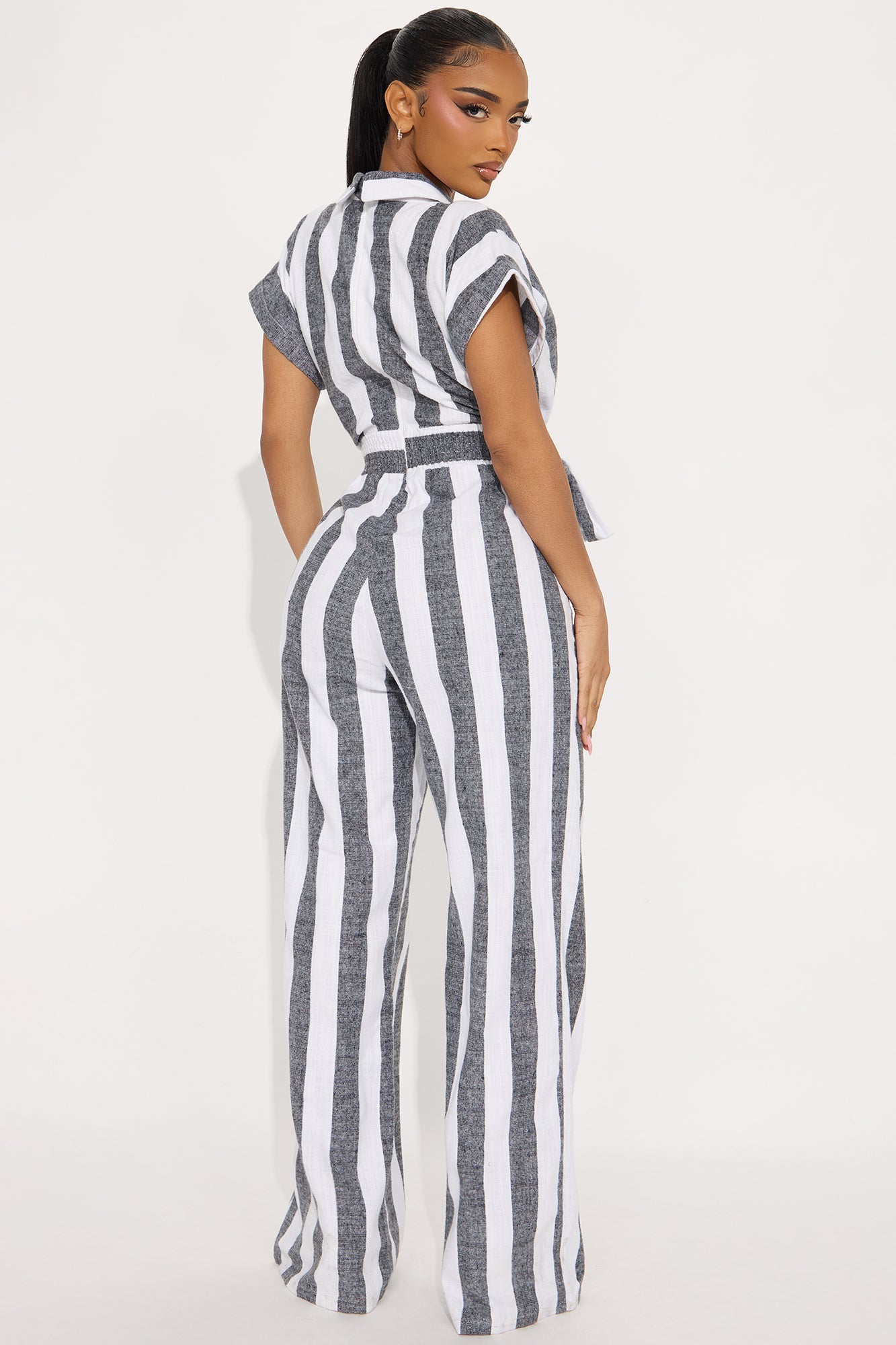 East Cost Linen Jumpsuit - Grey/combo - Image 3