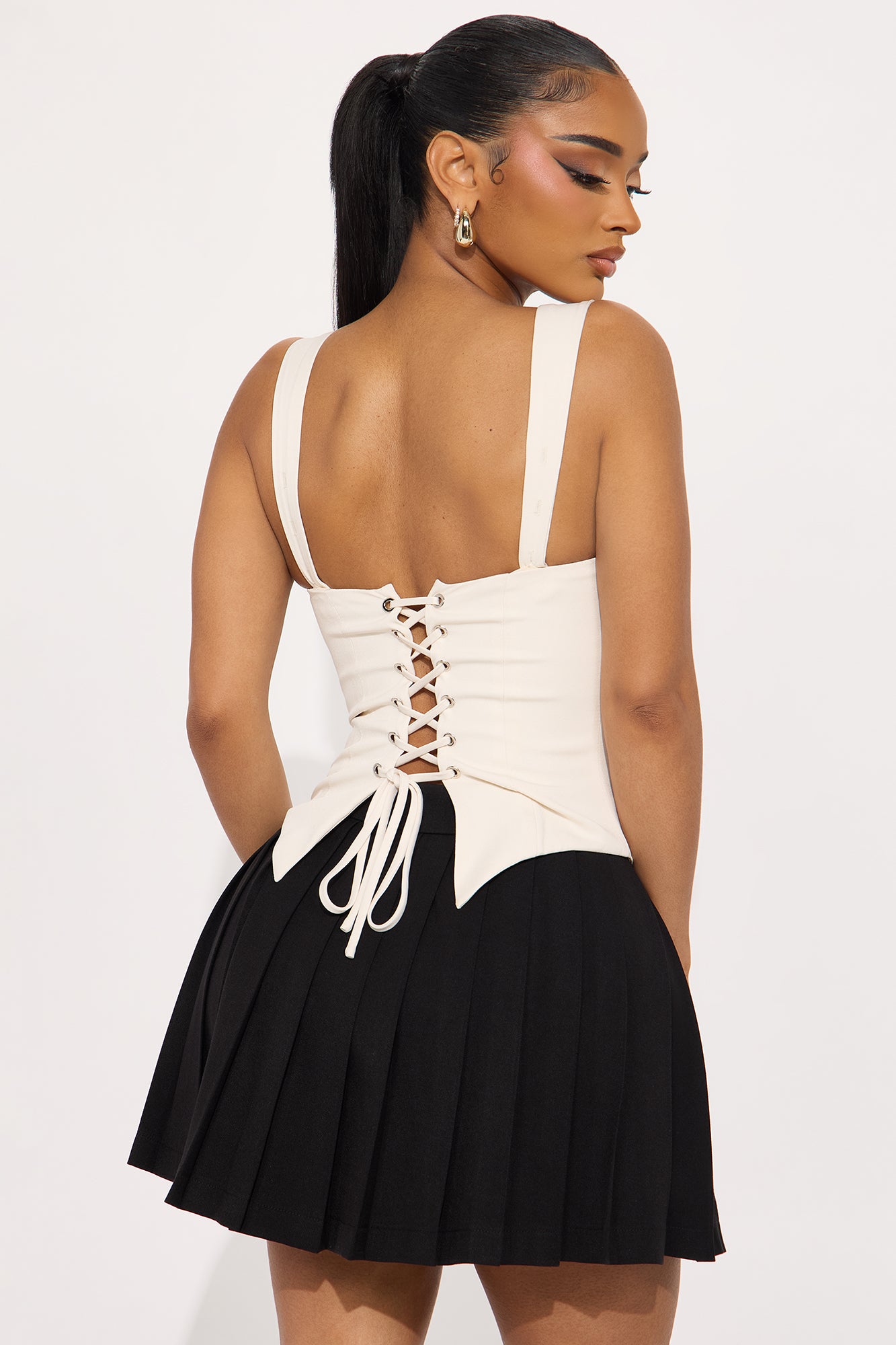 Acting Sweet Corset Top - Cream/combo - Image 3