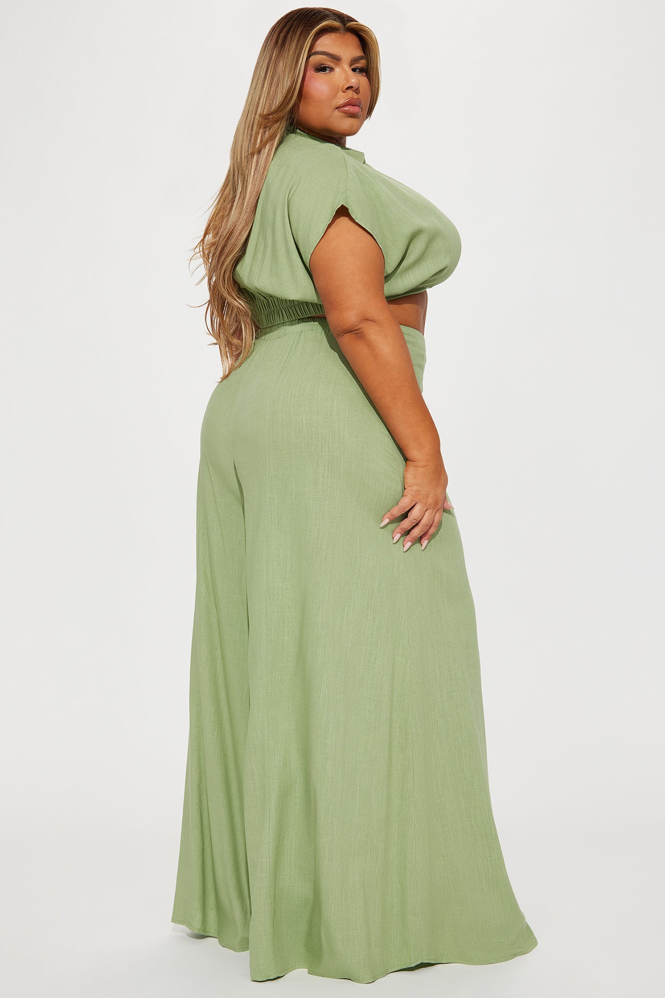 Lucky Day Linen Pant Set - Sage - Image 6