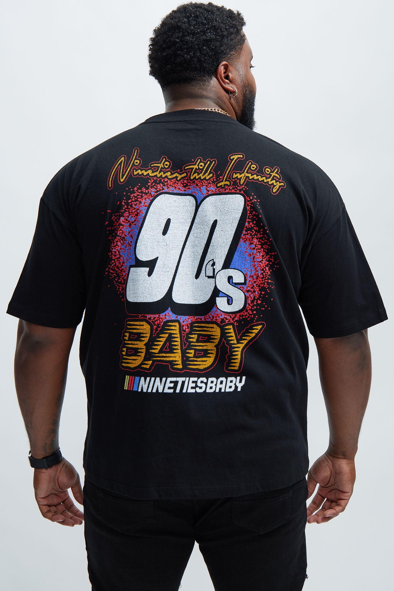 90's Till Infinity Oversized Short Sleeve Tee - Black - Image 6
