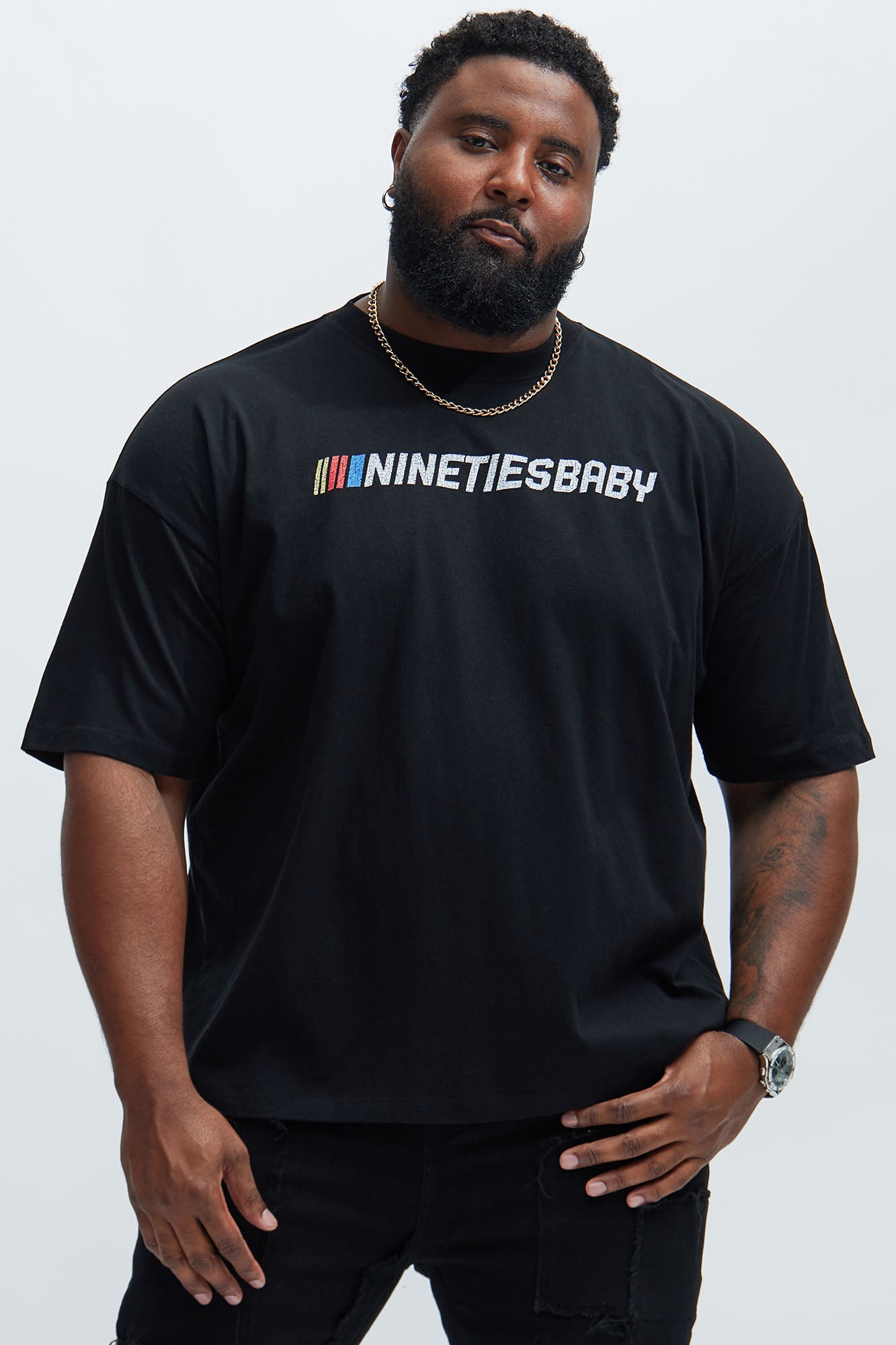 90's Till Infinity Oversized Short Sleeve Tee - Black - Image 9