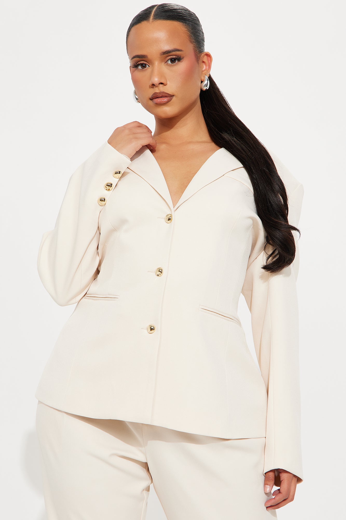 I Rest My Case Blazer Set - Cream - Image 4