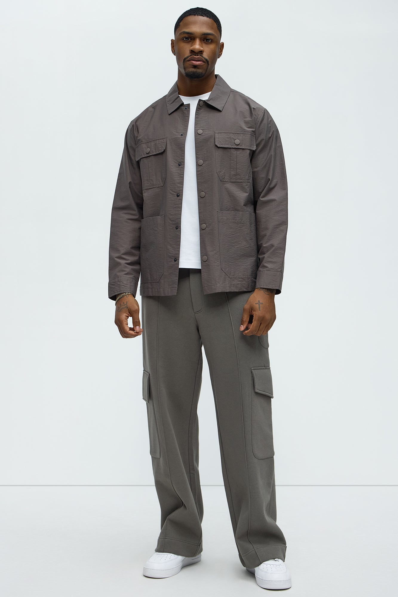 Tyson Baggy Cargo Sweatpants - Grey - Image 3