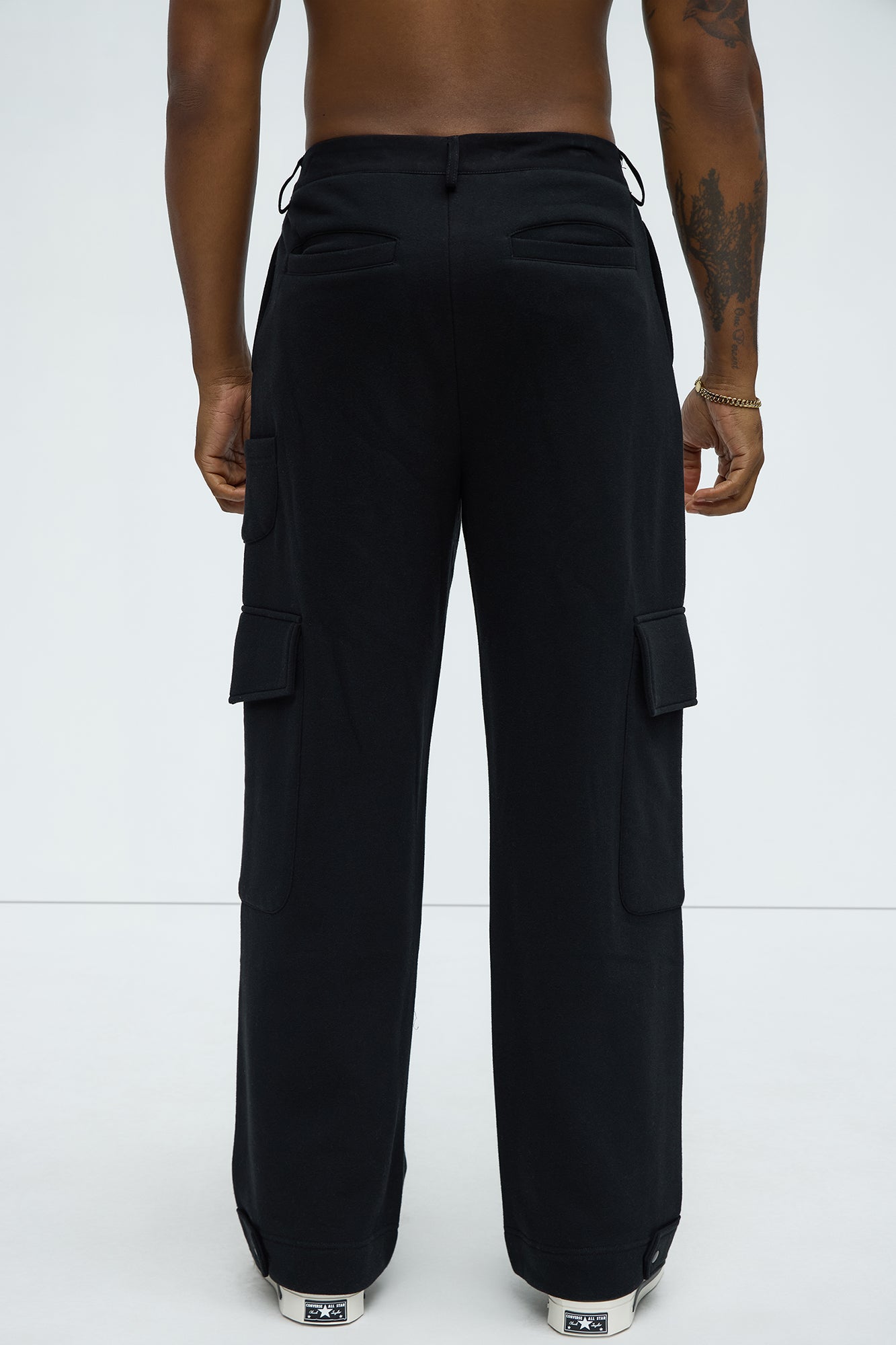Tyson Baggy Cargo Sweatpants - Black - Image 5