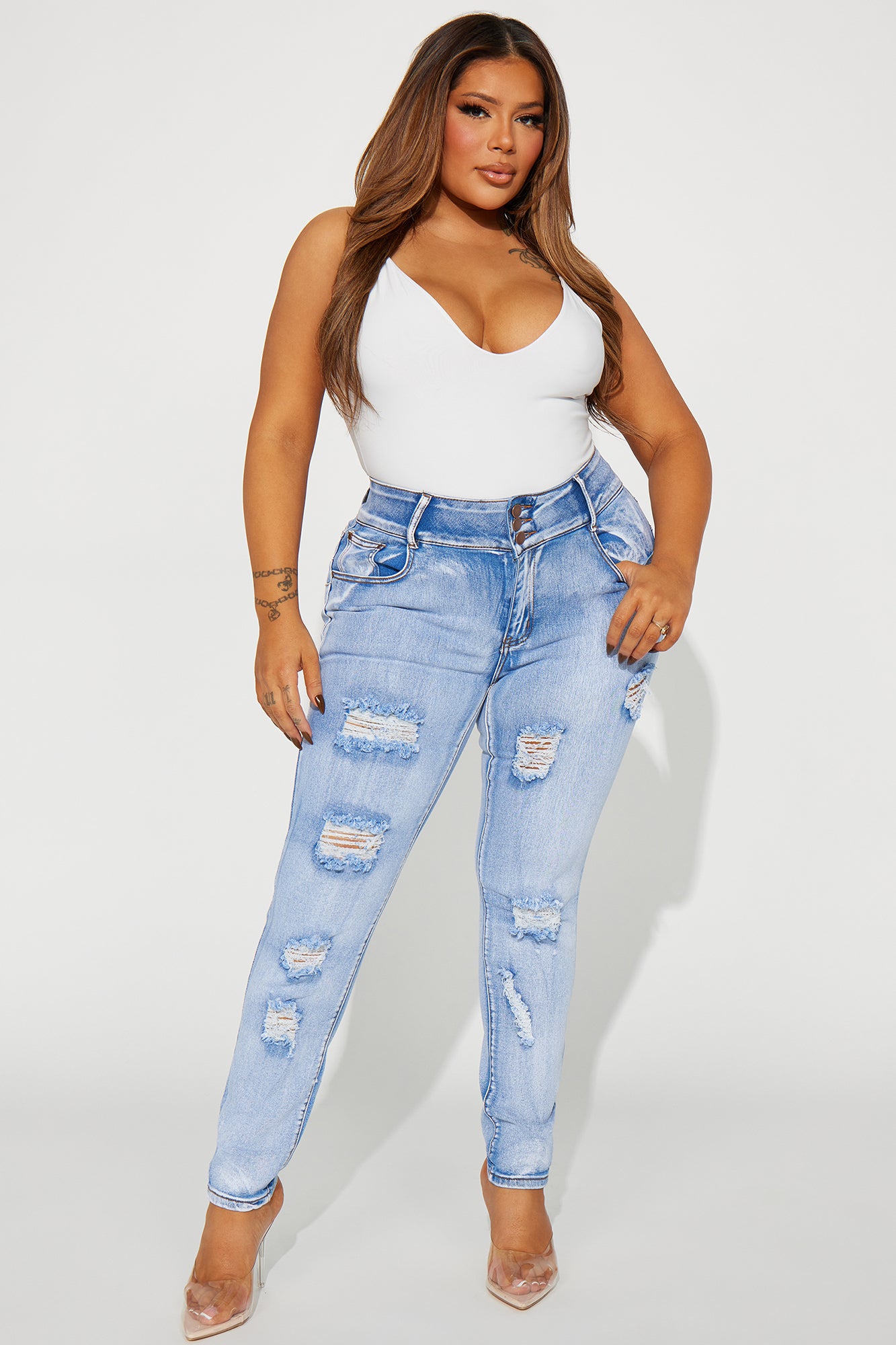 Baby Got Back Booty Lifting Jeans - Light Blue Wash - Image 10