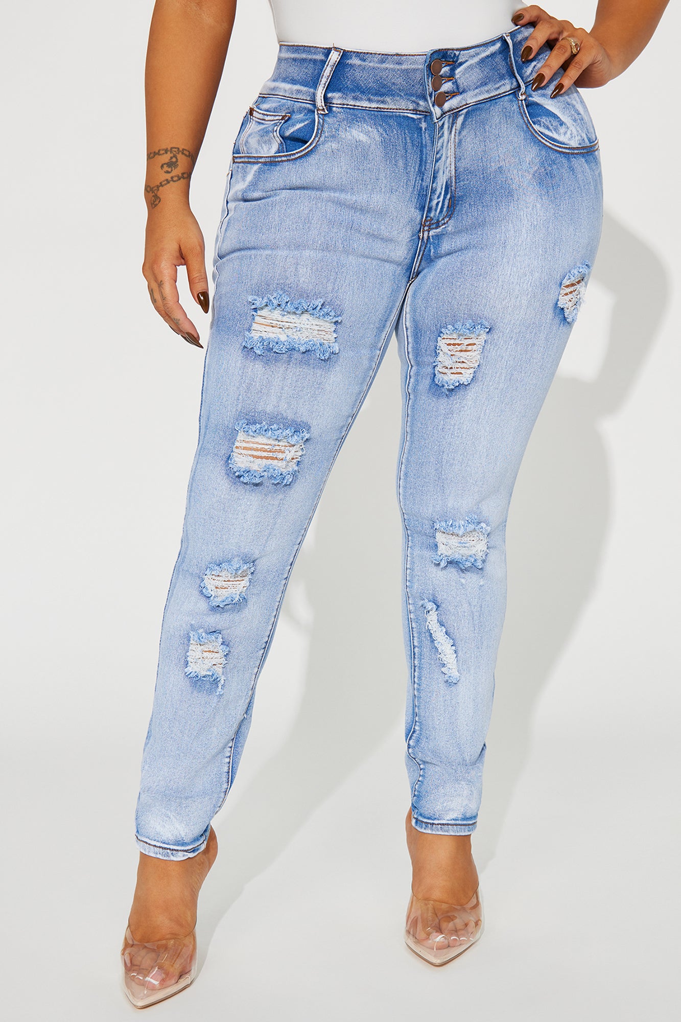 Baby Got Back Booty Lifting Jeans - Light Blue Wash - Image 11