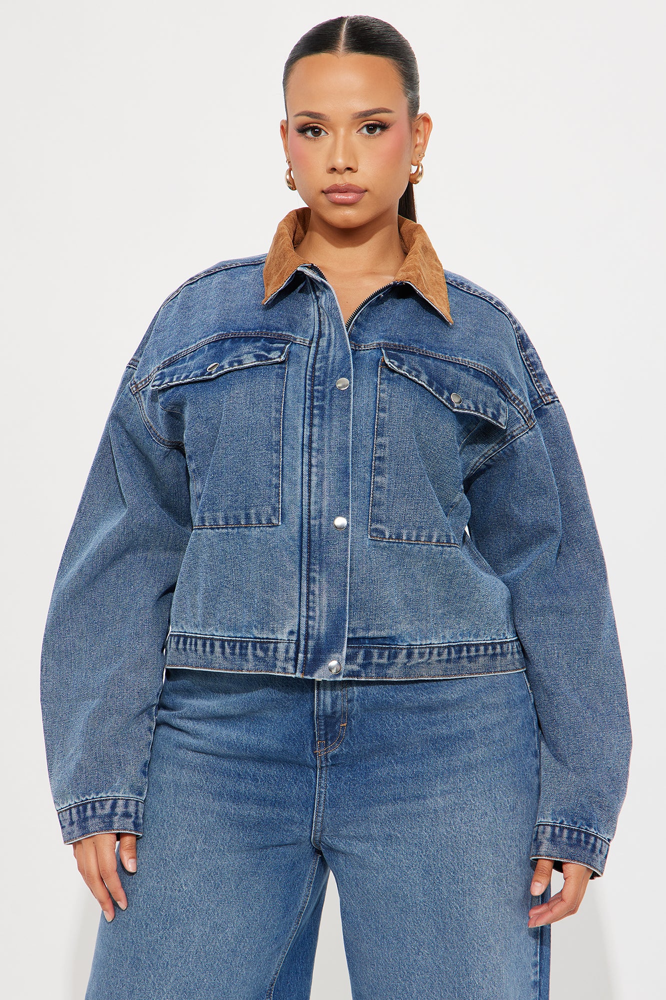 No More Drama Denim Barn Jacket - Medium Wash - Image 6